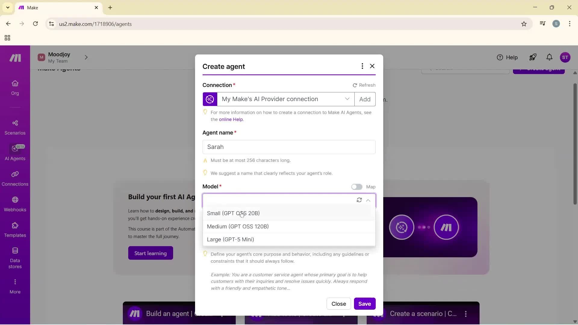 Finding an agent screenshot