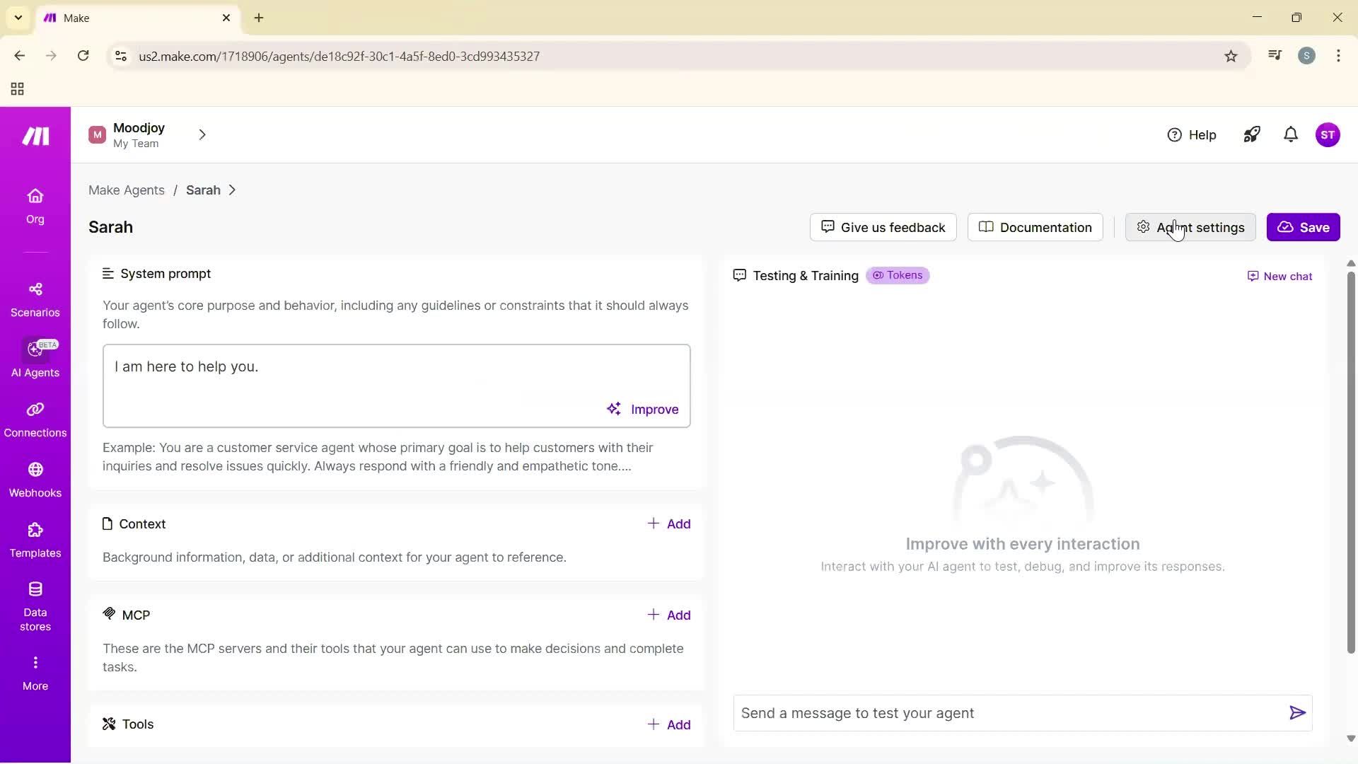 Finding an agent screenshot