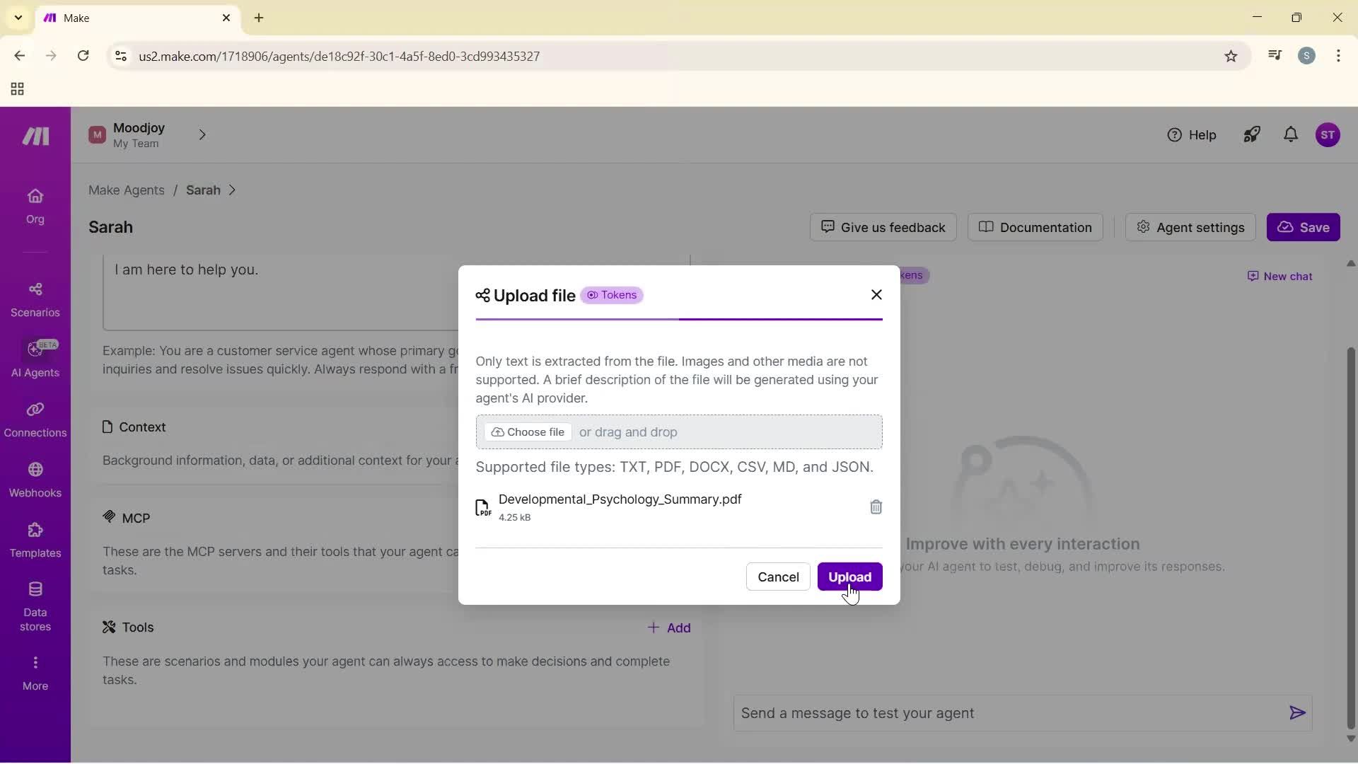 Finding an agent screenshot