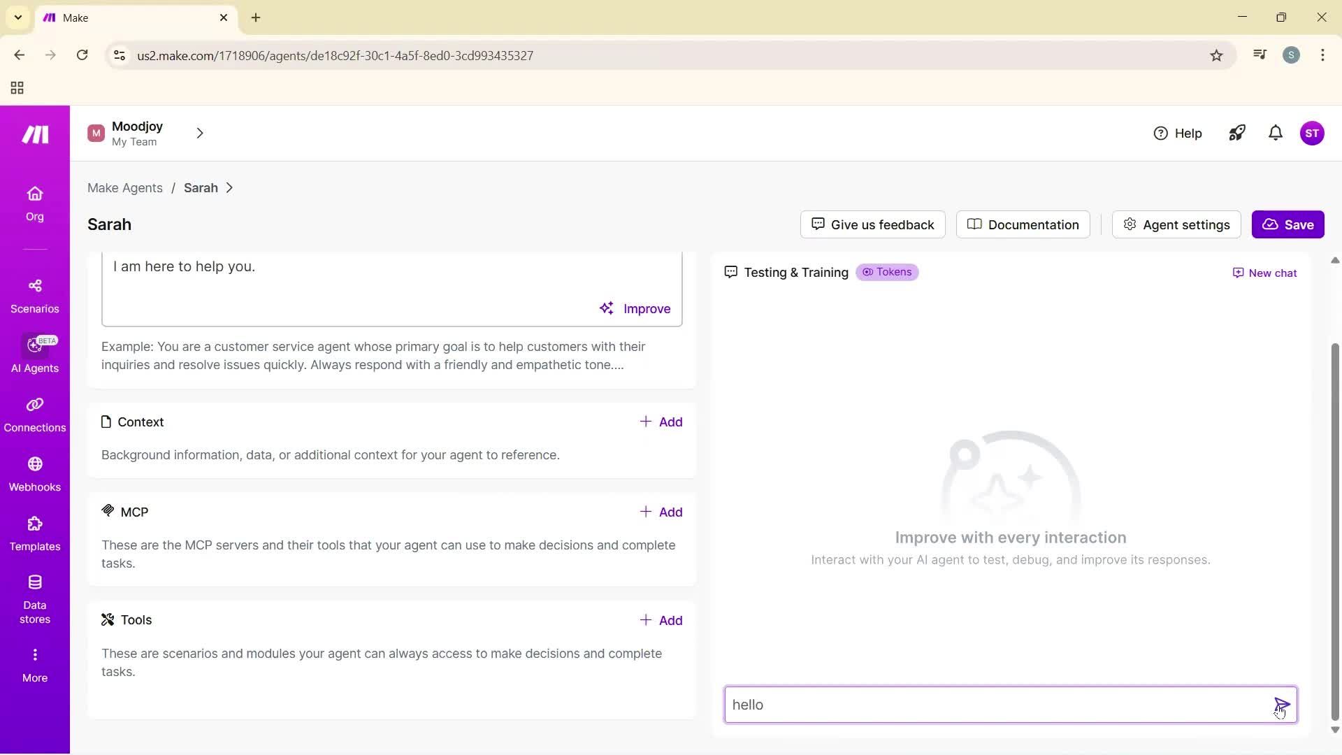 Finding an agent screenshot