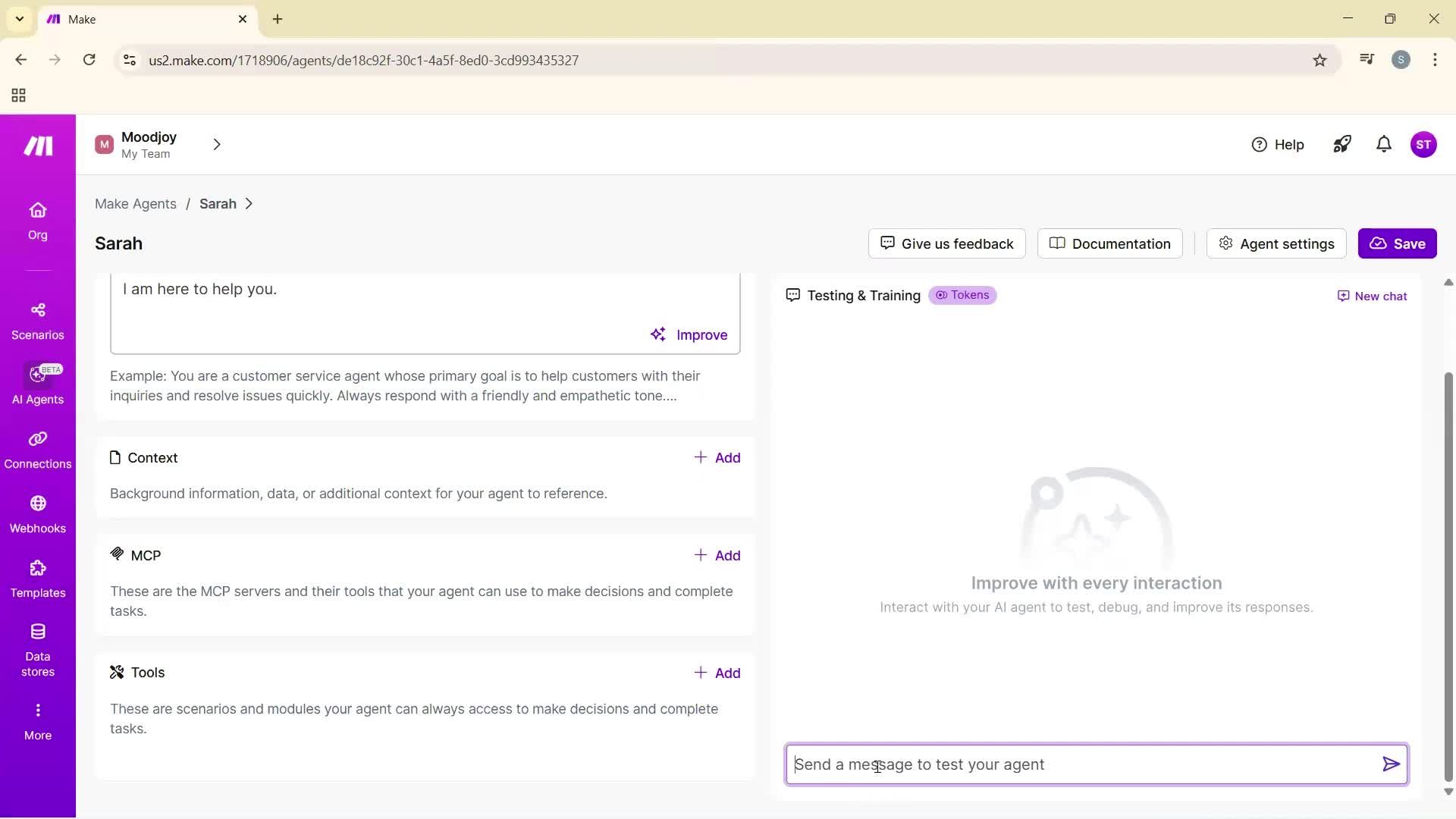 Finding an agent screenshot