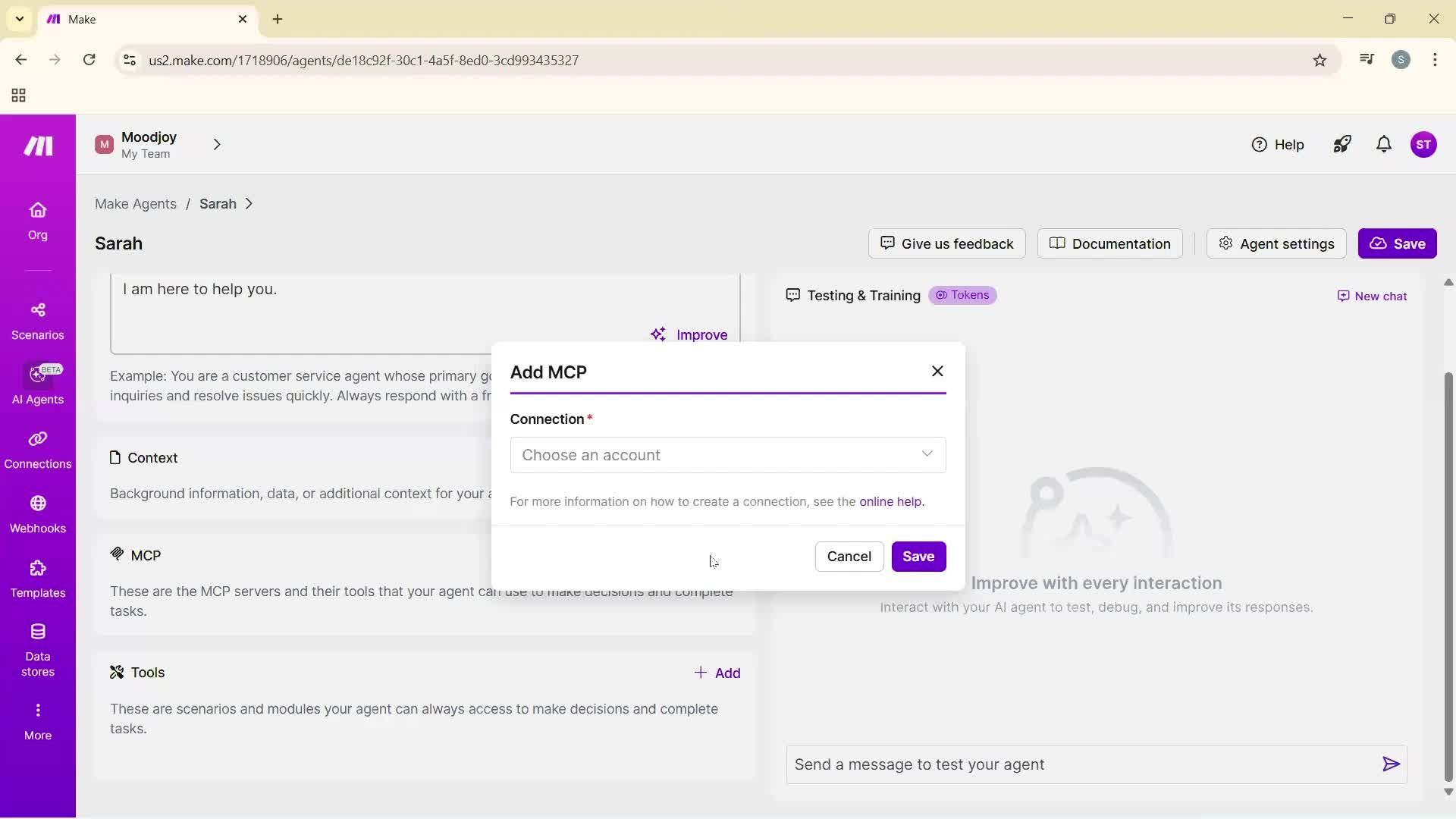Finding an agent screenshot