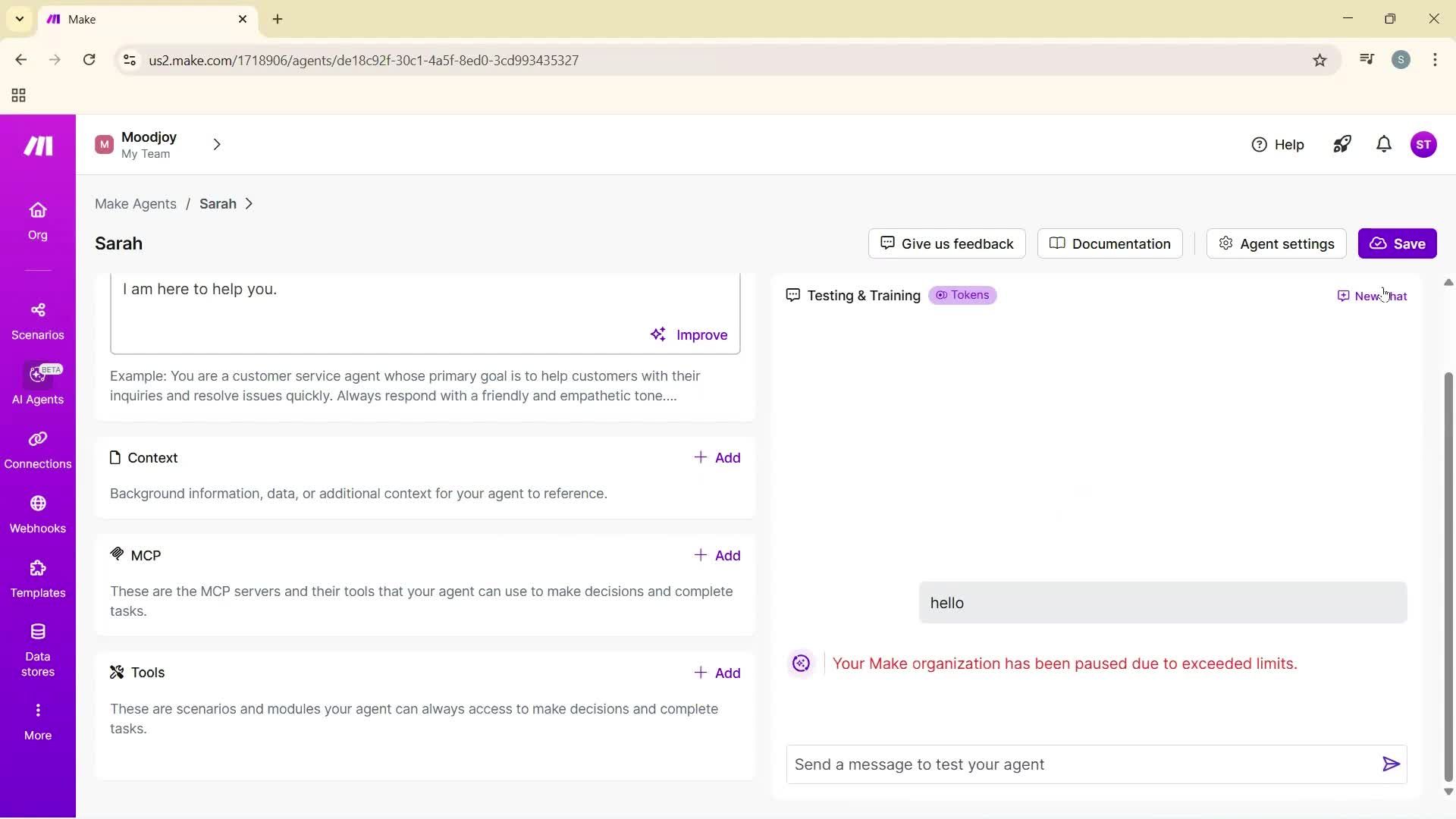 Finding an agent screenshot