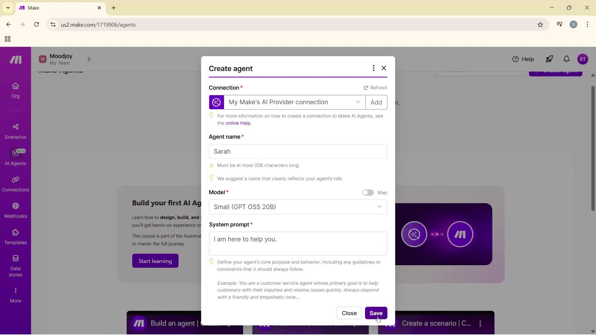 Finding an agent screenshot