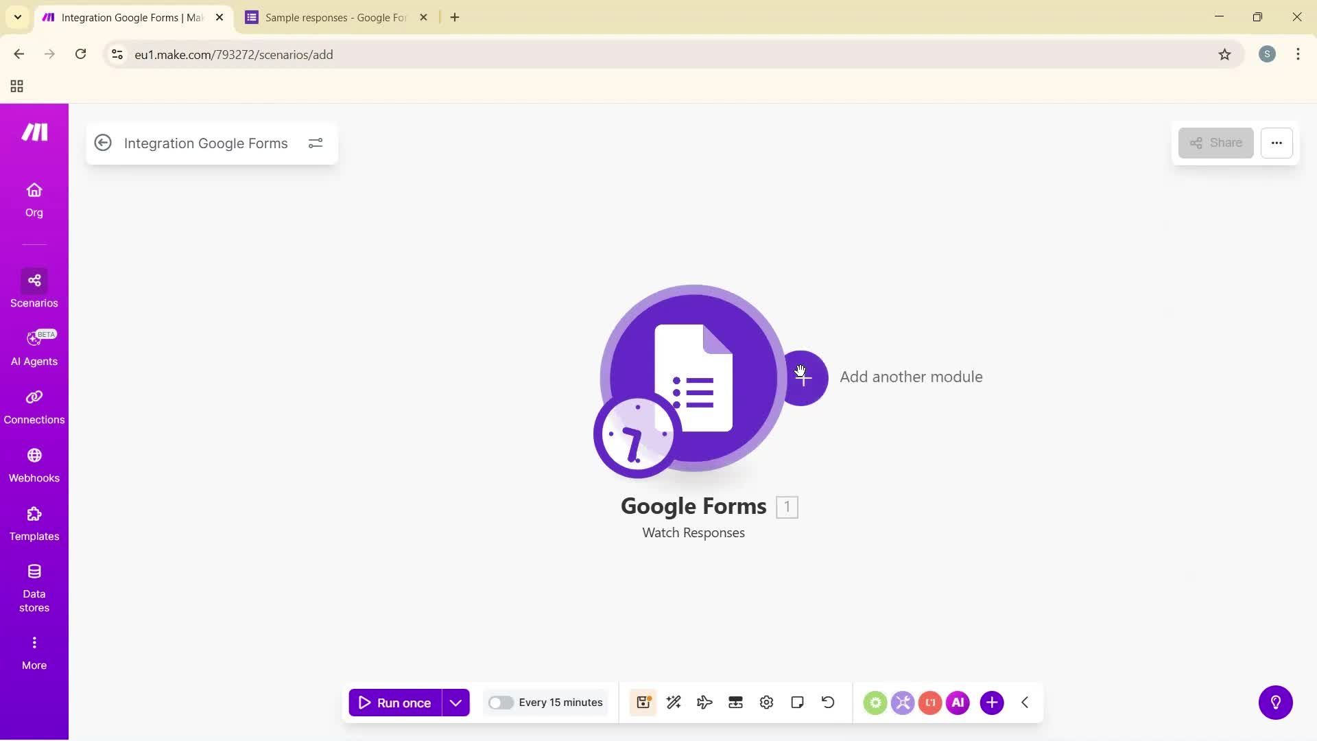 Creating an automation workflow screenshot