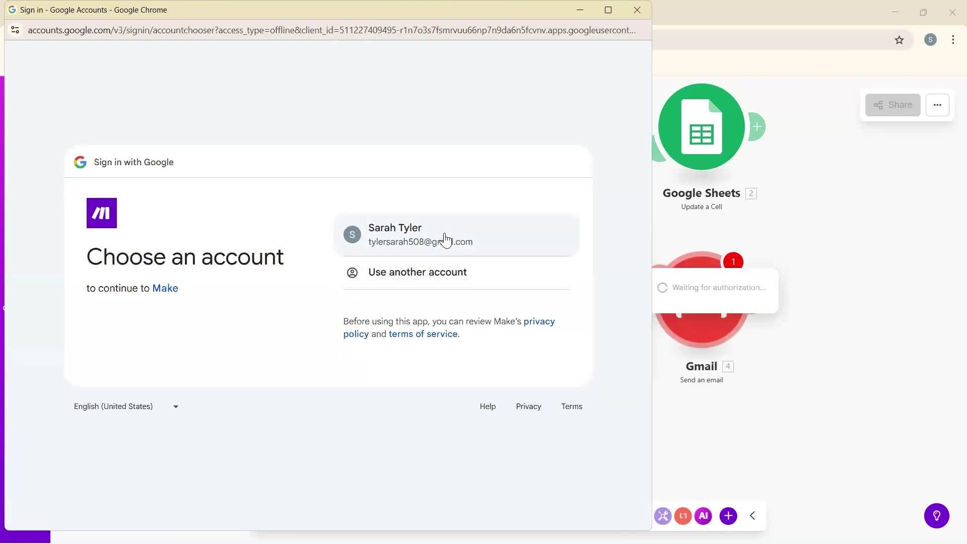 Creating an automation workflow screenshot