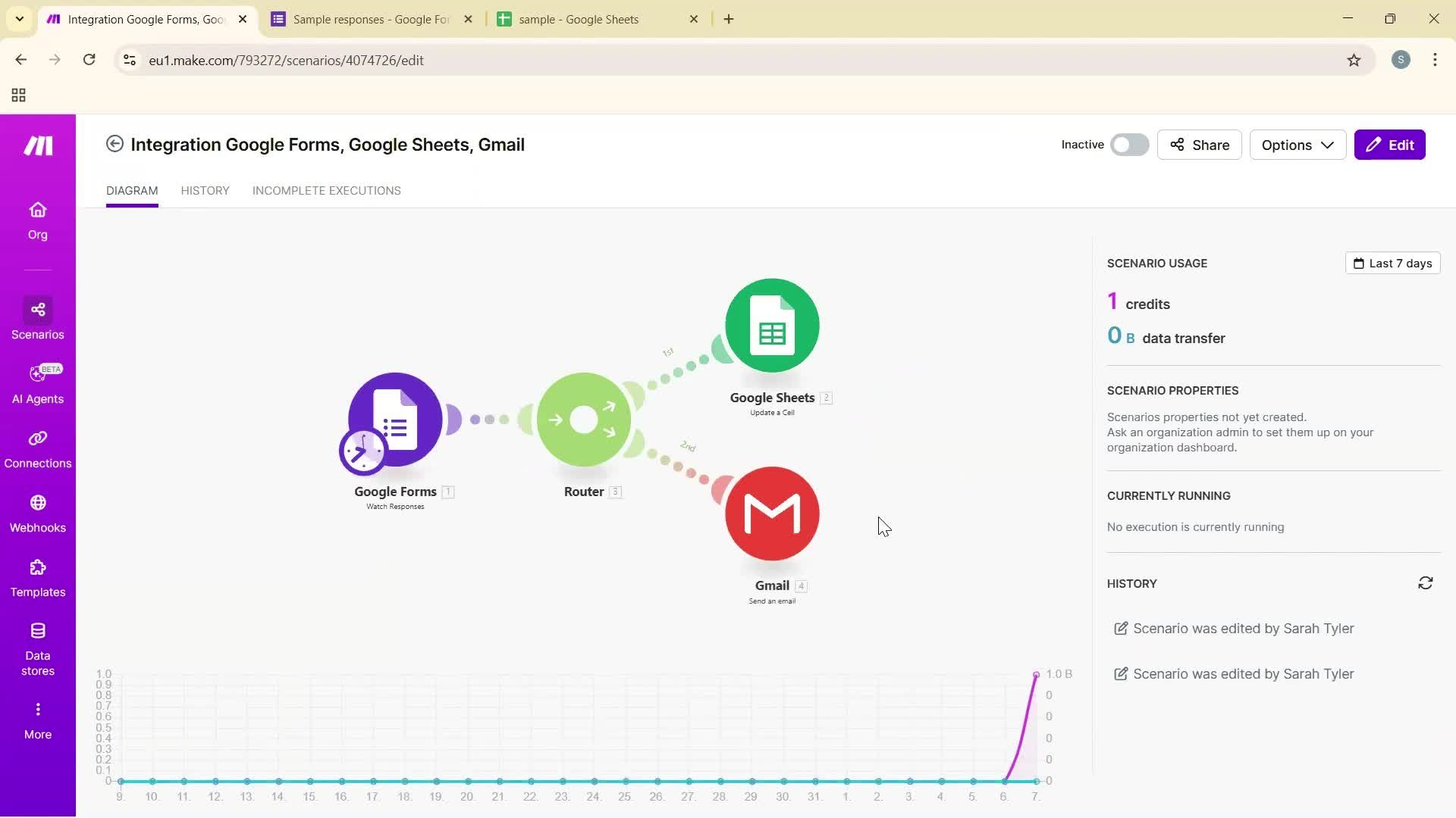 Creating an automation workflow screenshot