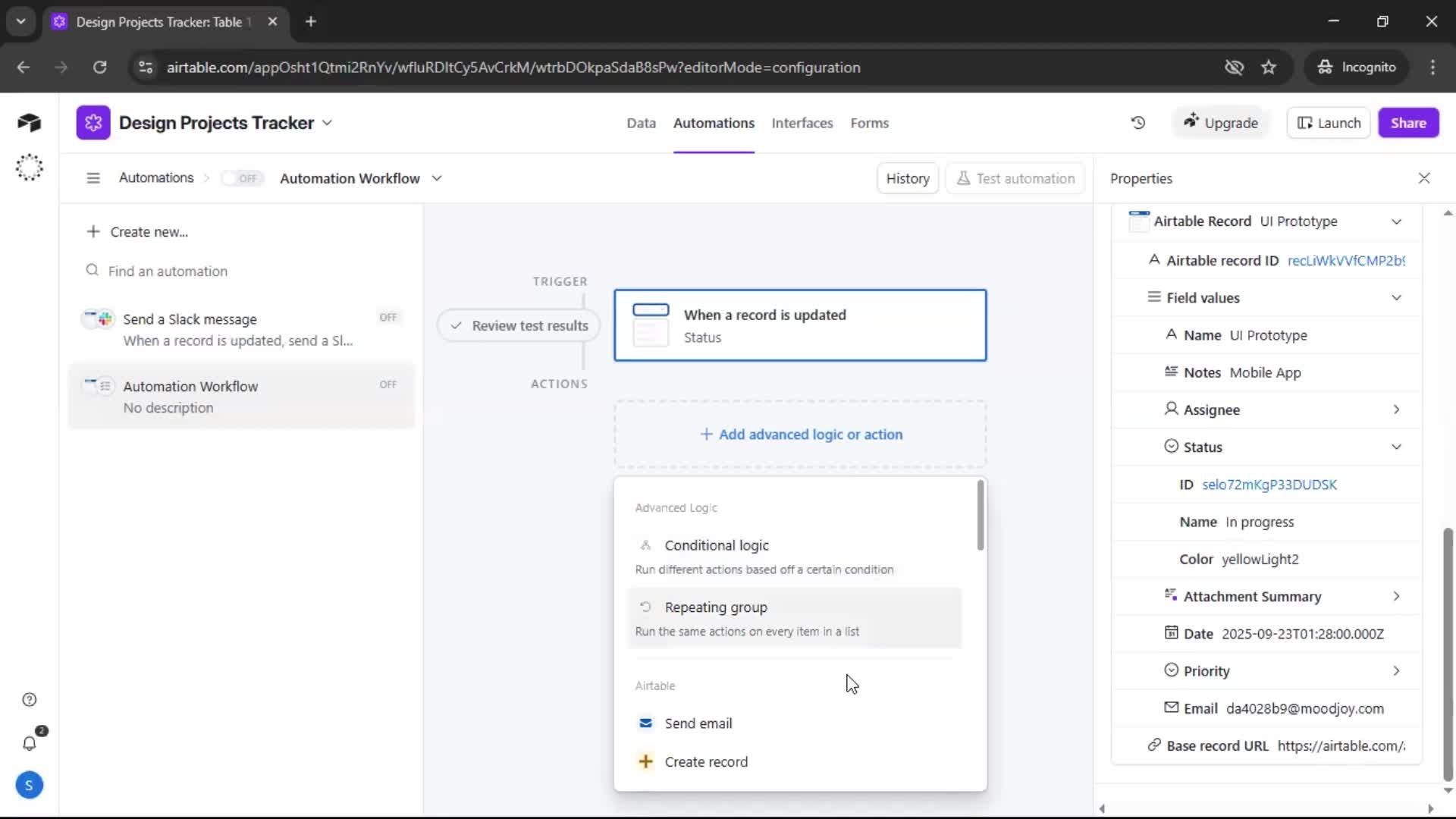 Creating an automation workflow on Airtable video thumbnail