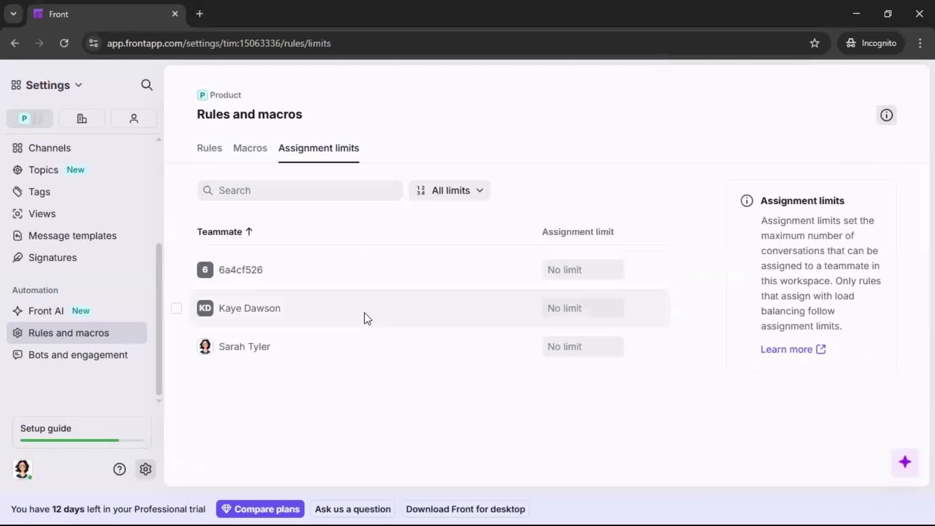 Creating an automation workflow screenshot