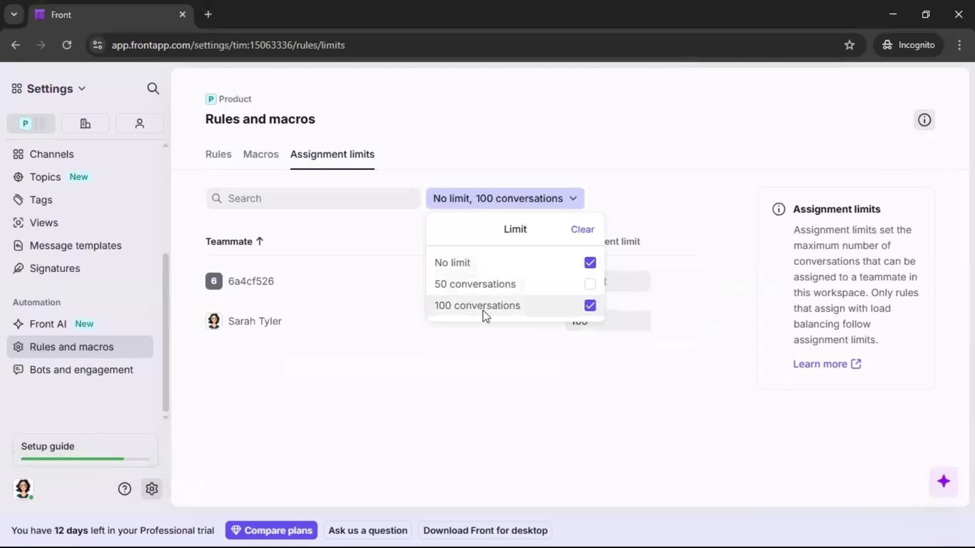 Creating an automation workflow screenshot