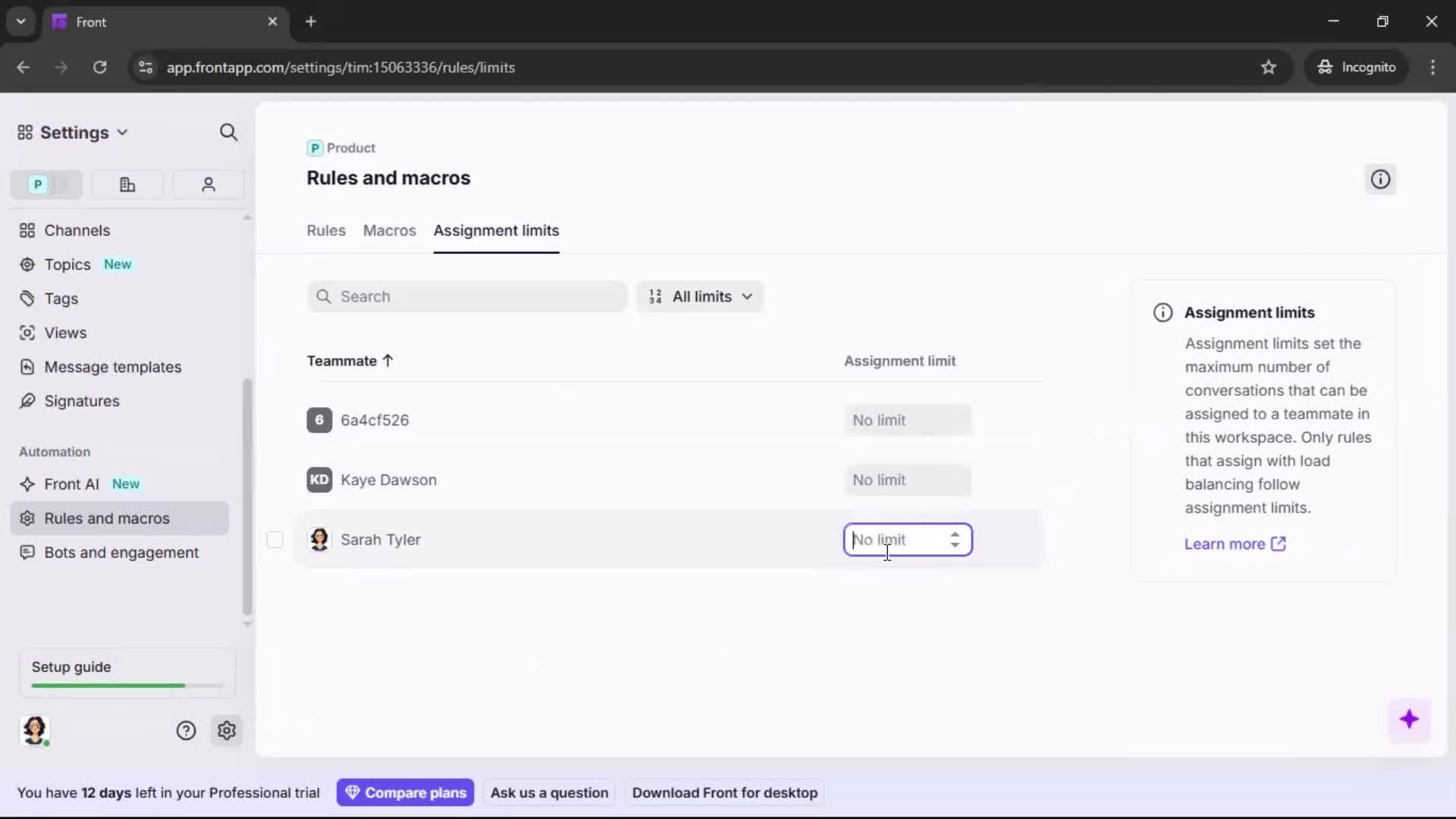 Creating an automation workflow screenshot