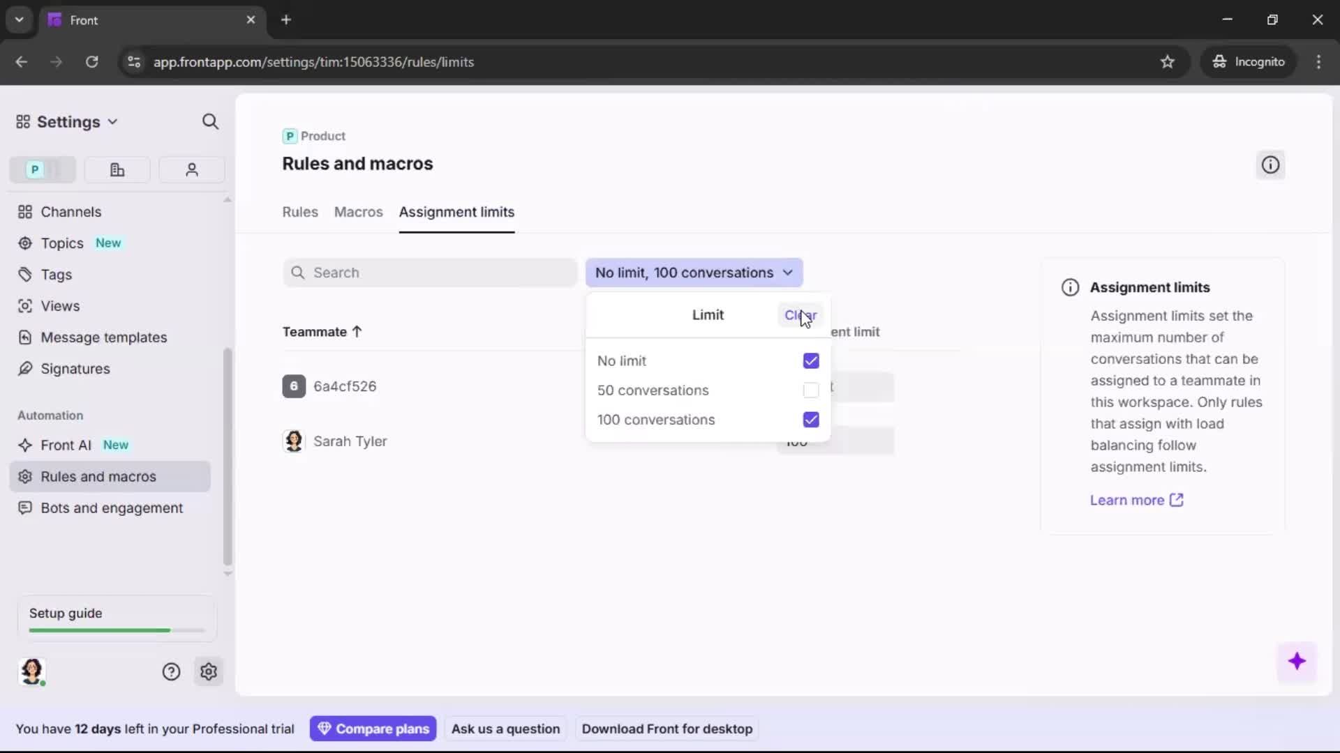 Creating an automation workflow screenshot