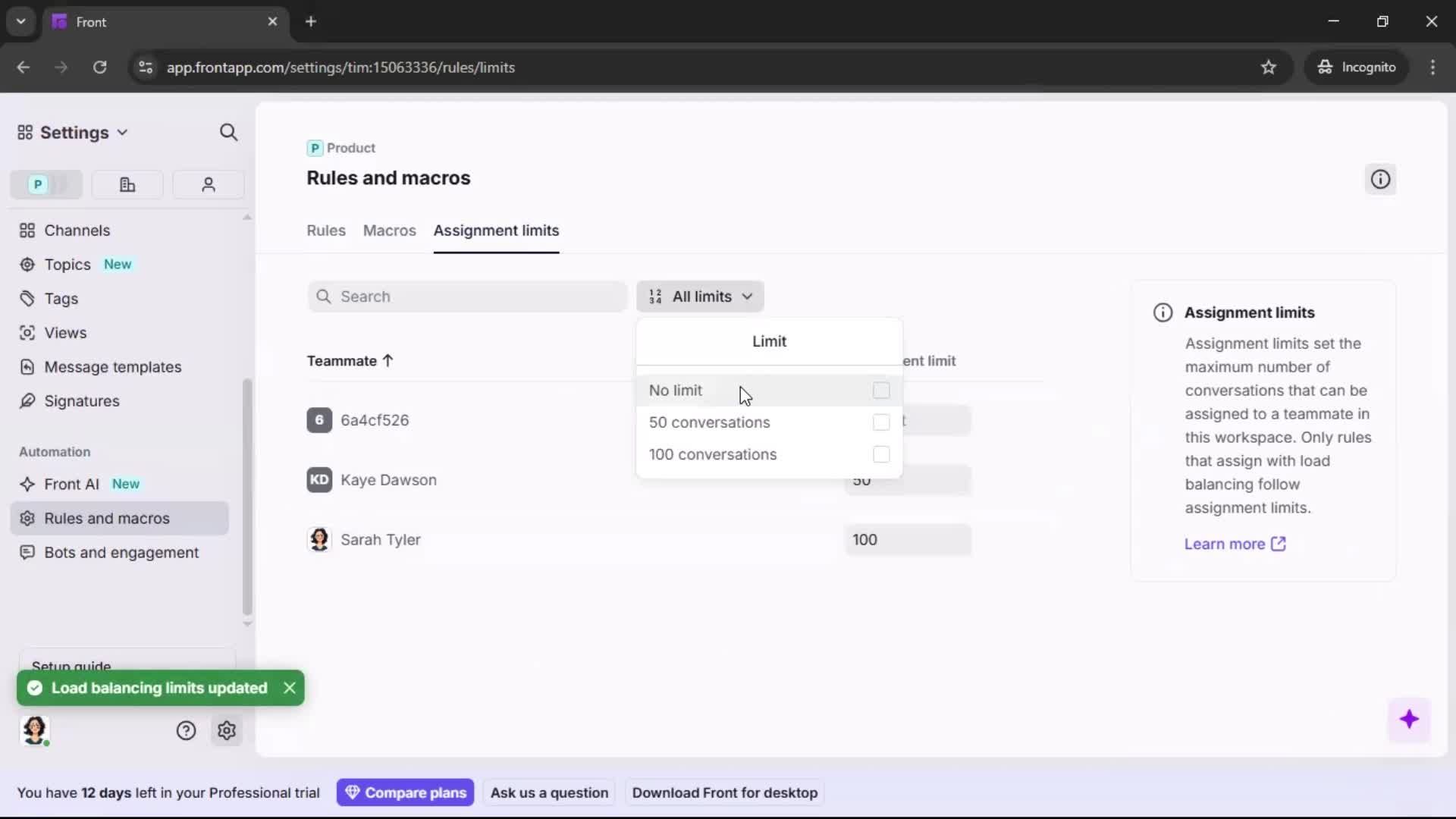 Creating an automation workflow screenshot