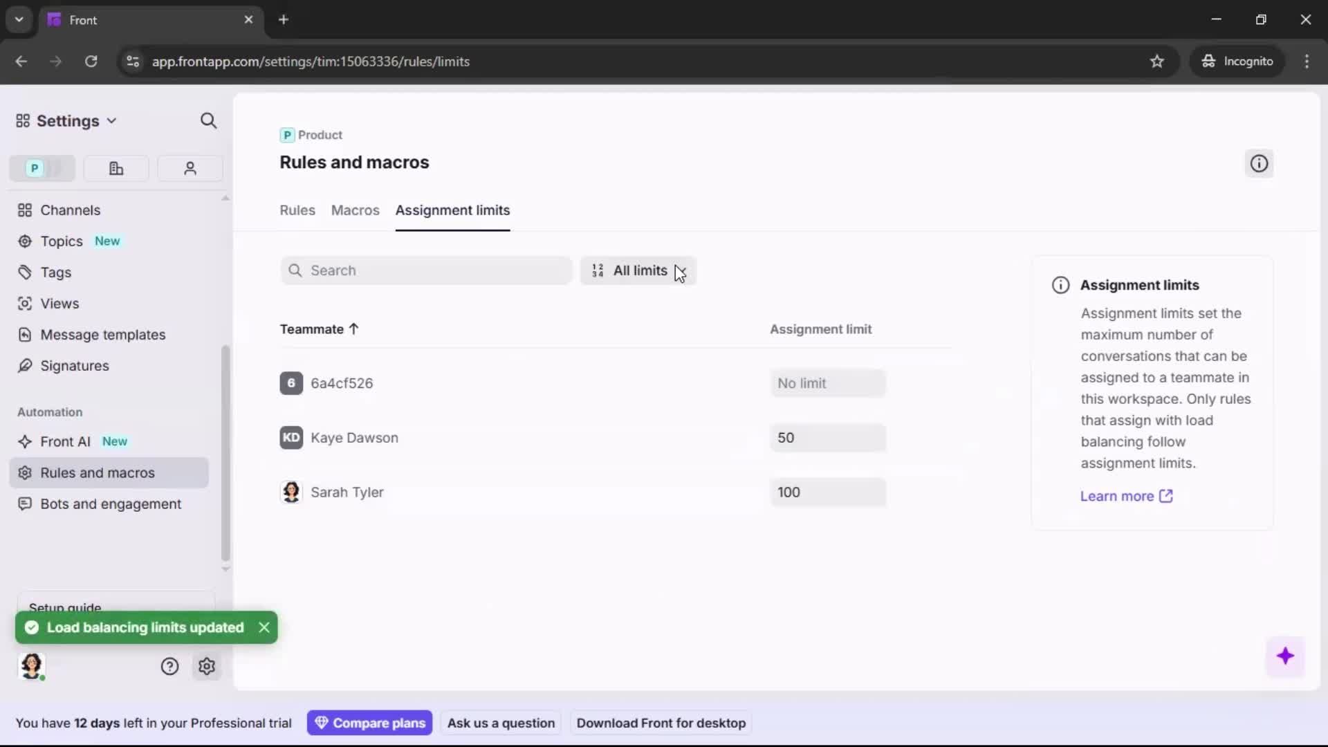 Creating an automation workflow screenshot