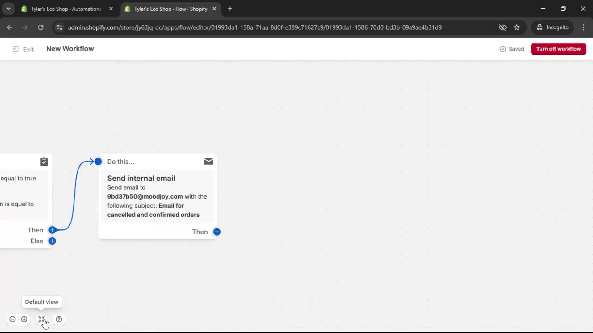 Creating an automation workflow screenshot