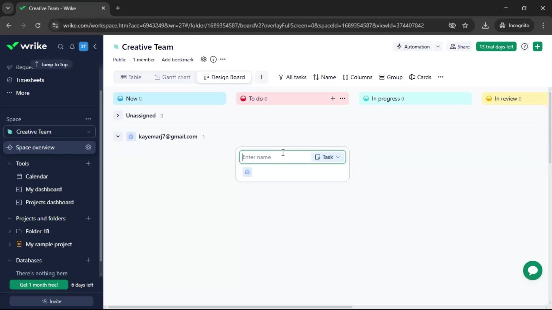 Creating an automation workflow screenshot