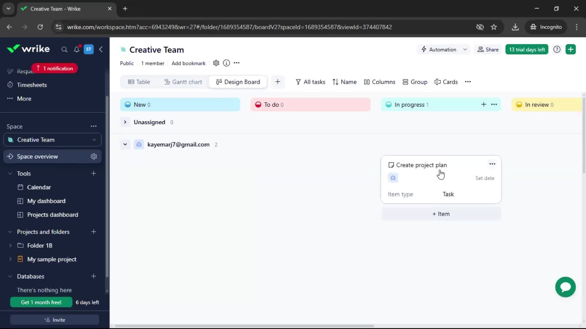 Creating an automation workflow screenshot