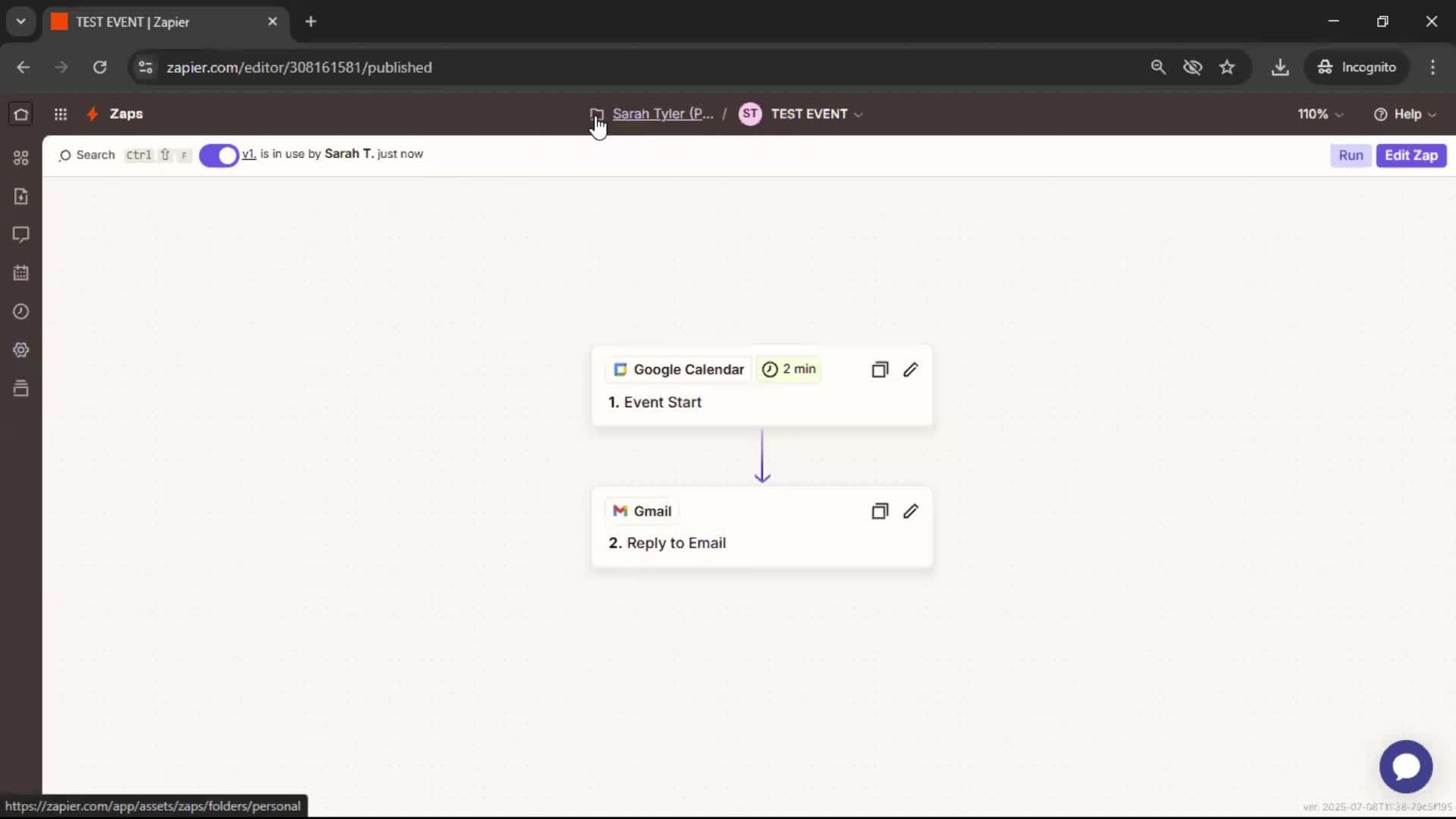 Creating an automation workflow screenshot