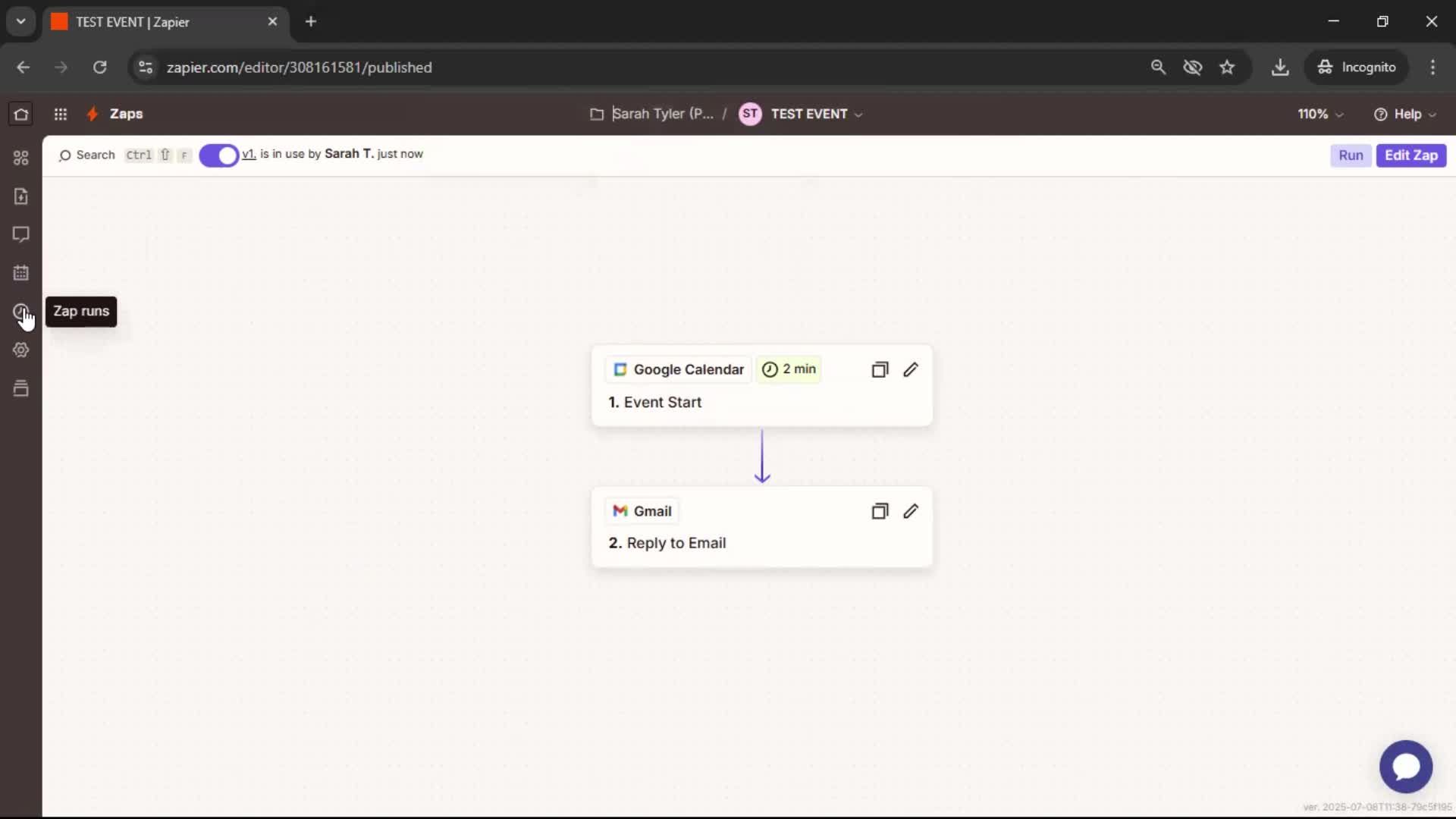 Creating an automation workflow screenshot
