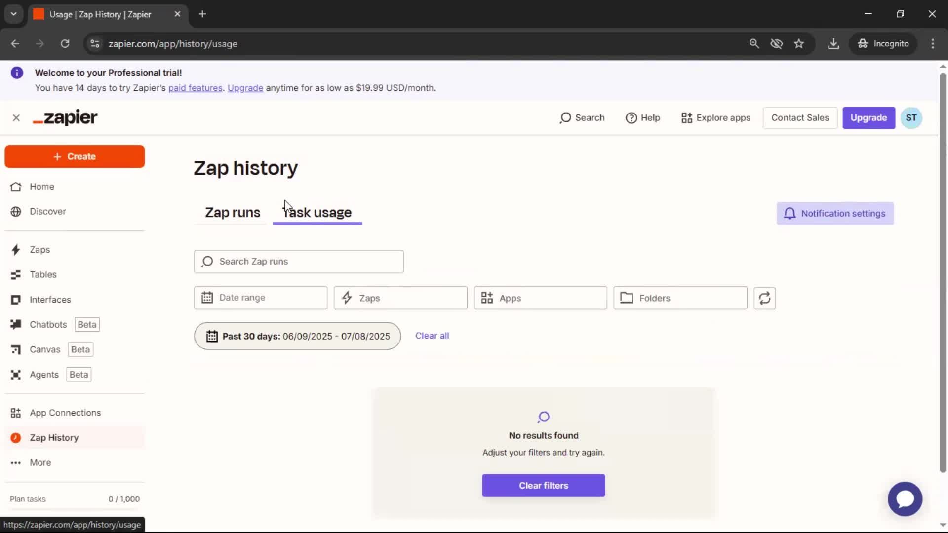 Creating an automation workflow screenshot
