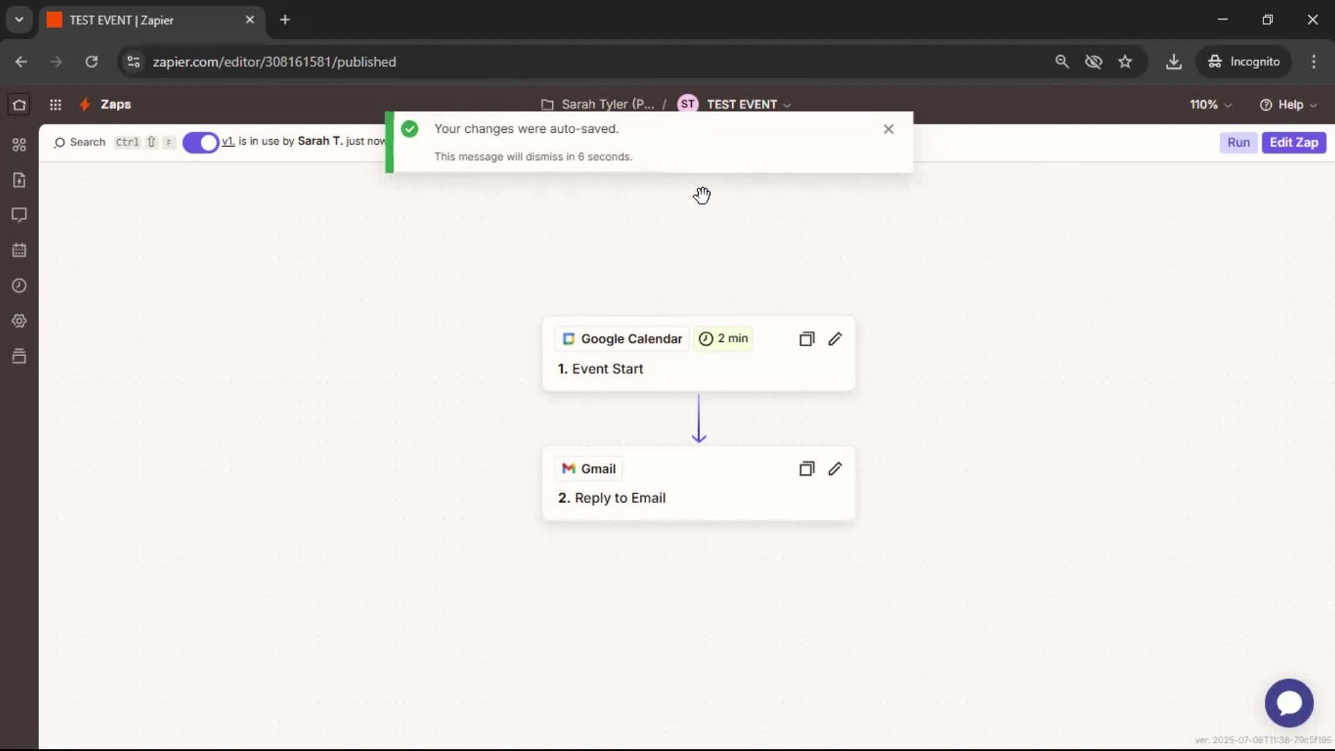 Creating an automation workflow screenshot