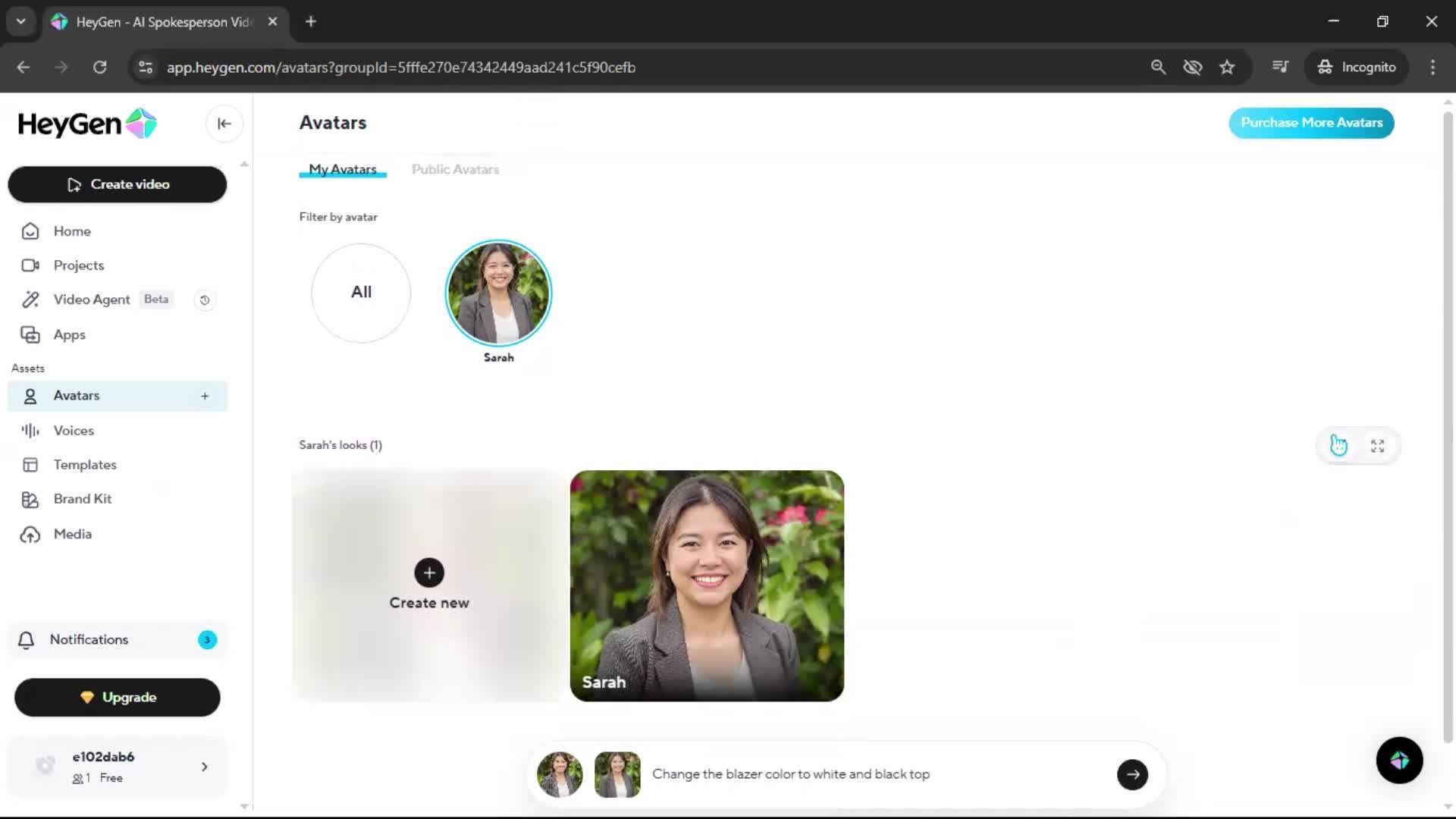 Creating an avatar screenshot