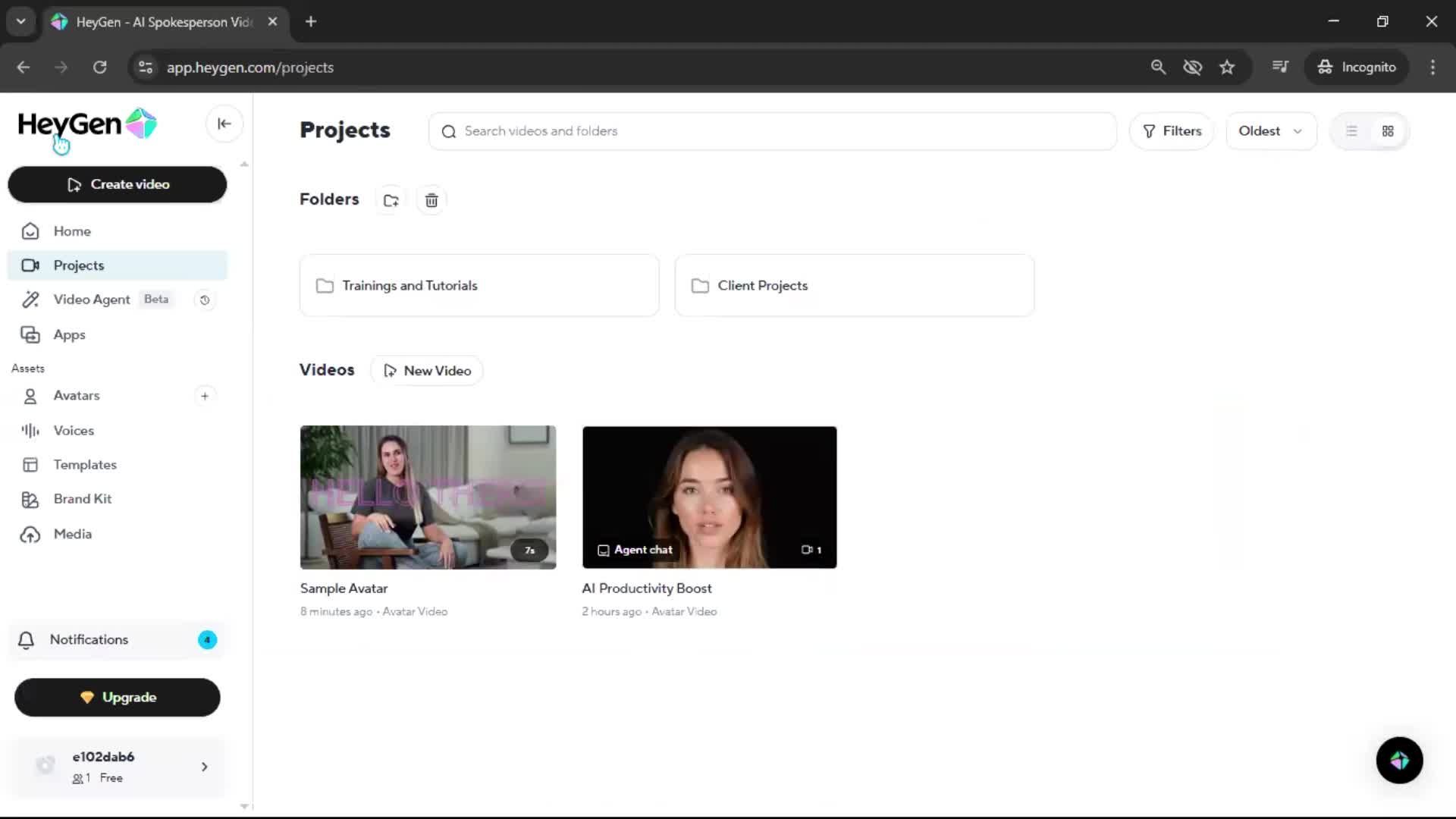 Creating an avatar screenshot