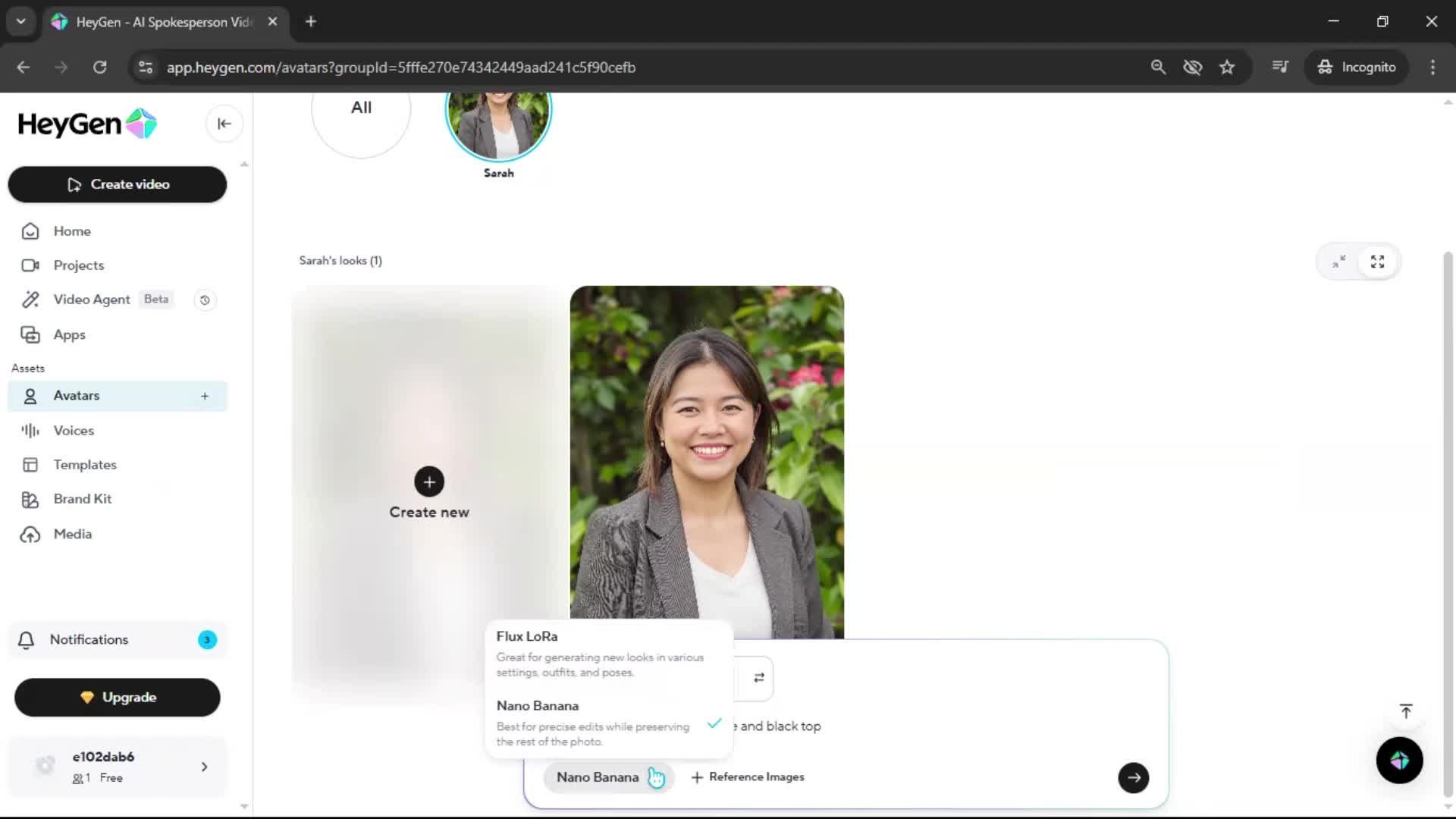 Creating an avatar screenshot