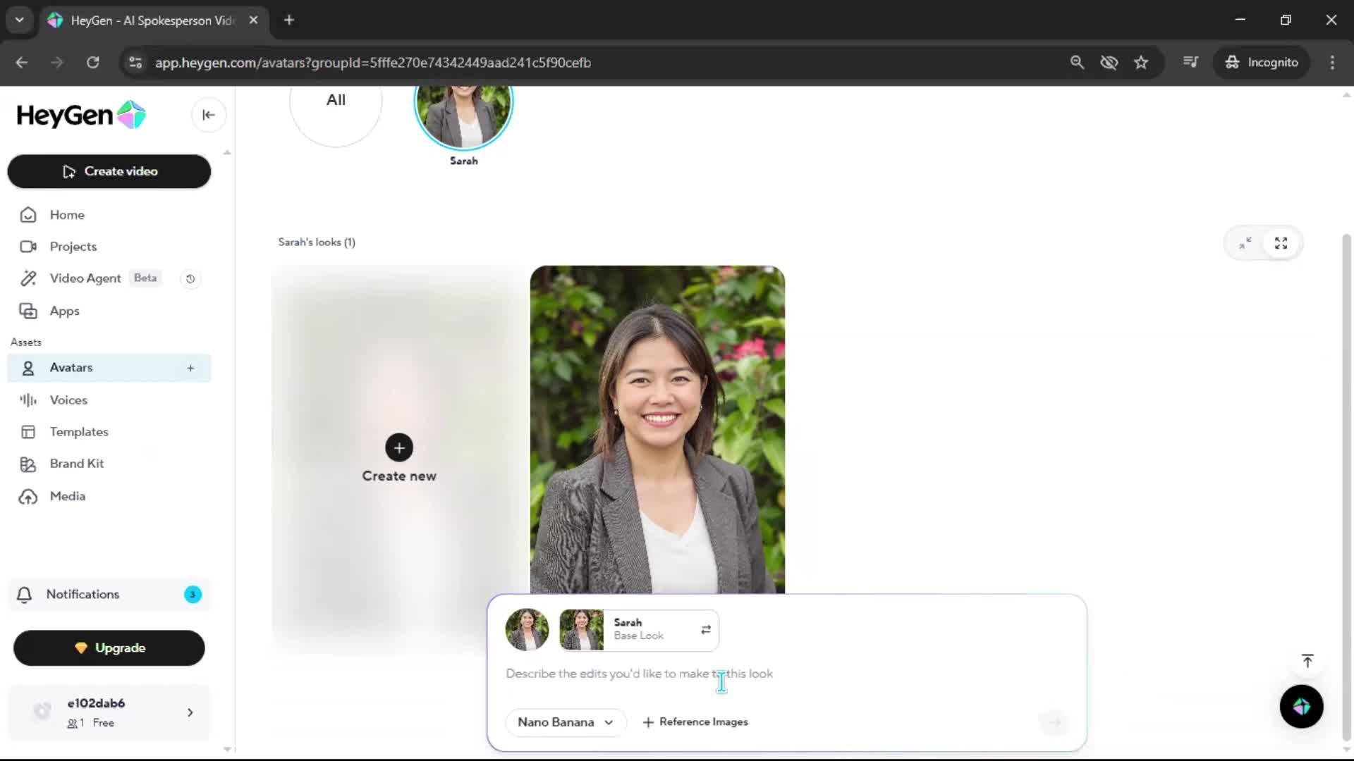 Creating an avatar screenshot