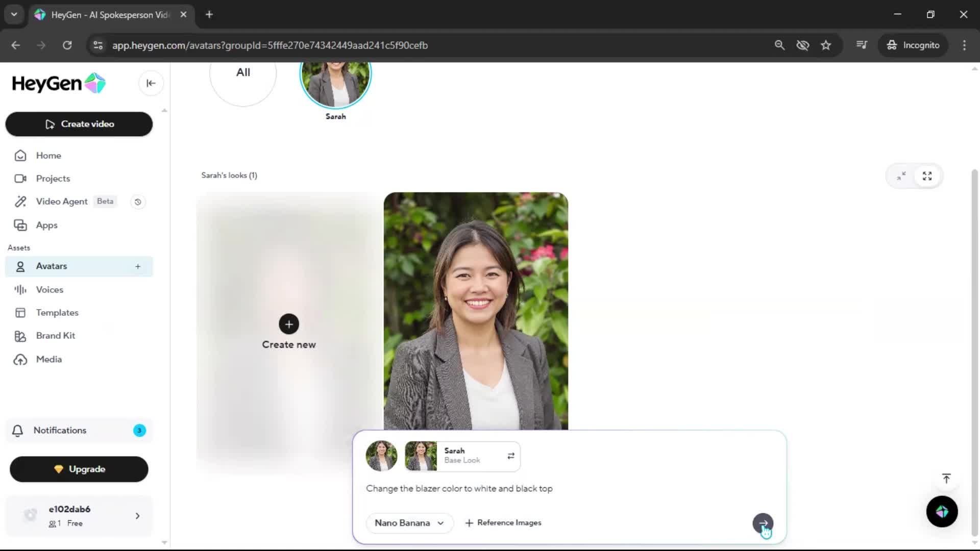 Creating an avatar screenshot
