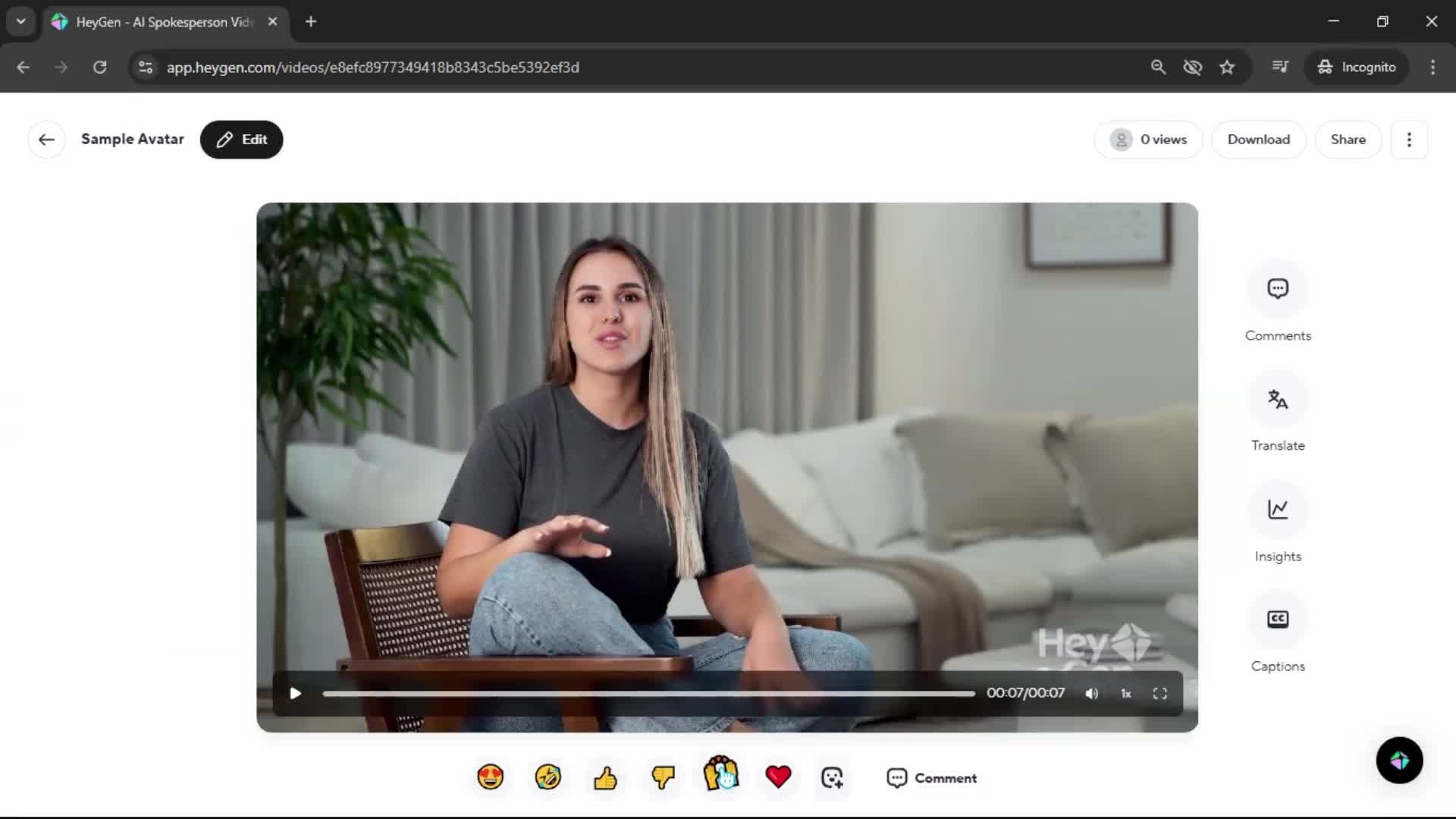 Creating an avatar screenshot