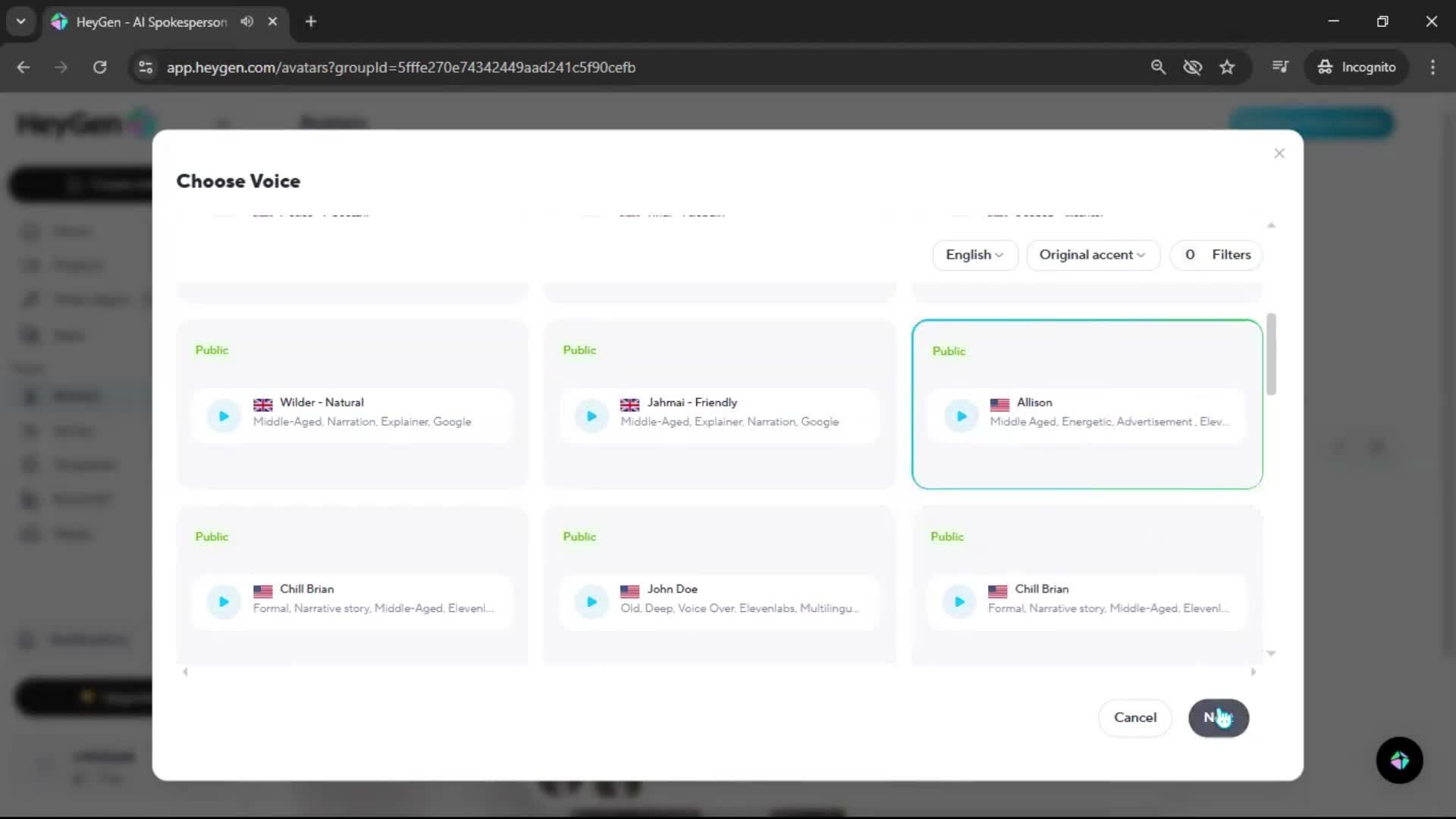 Creating an avatar screenshot