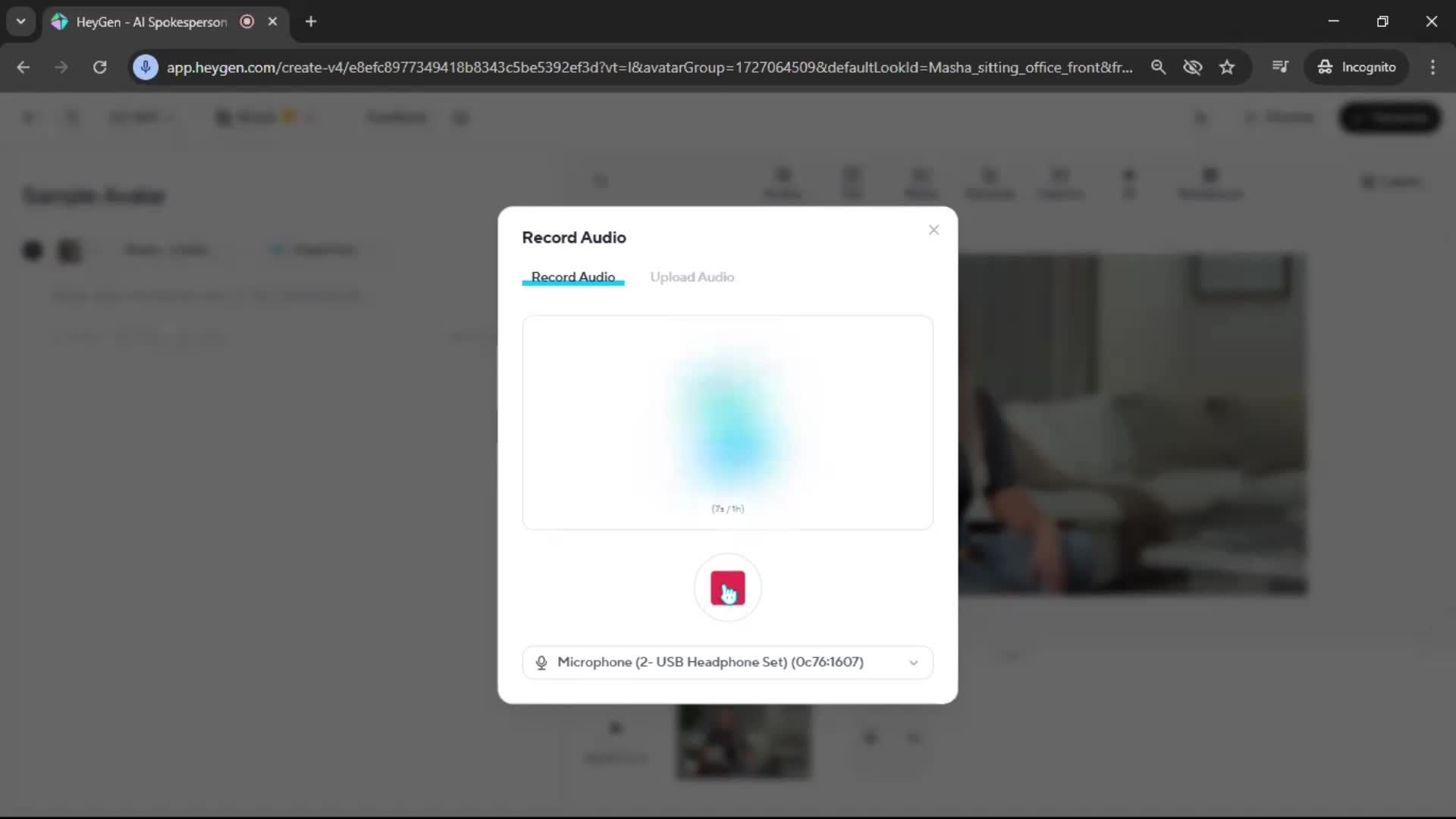 Creating an avatar screenshot