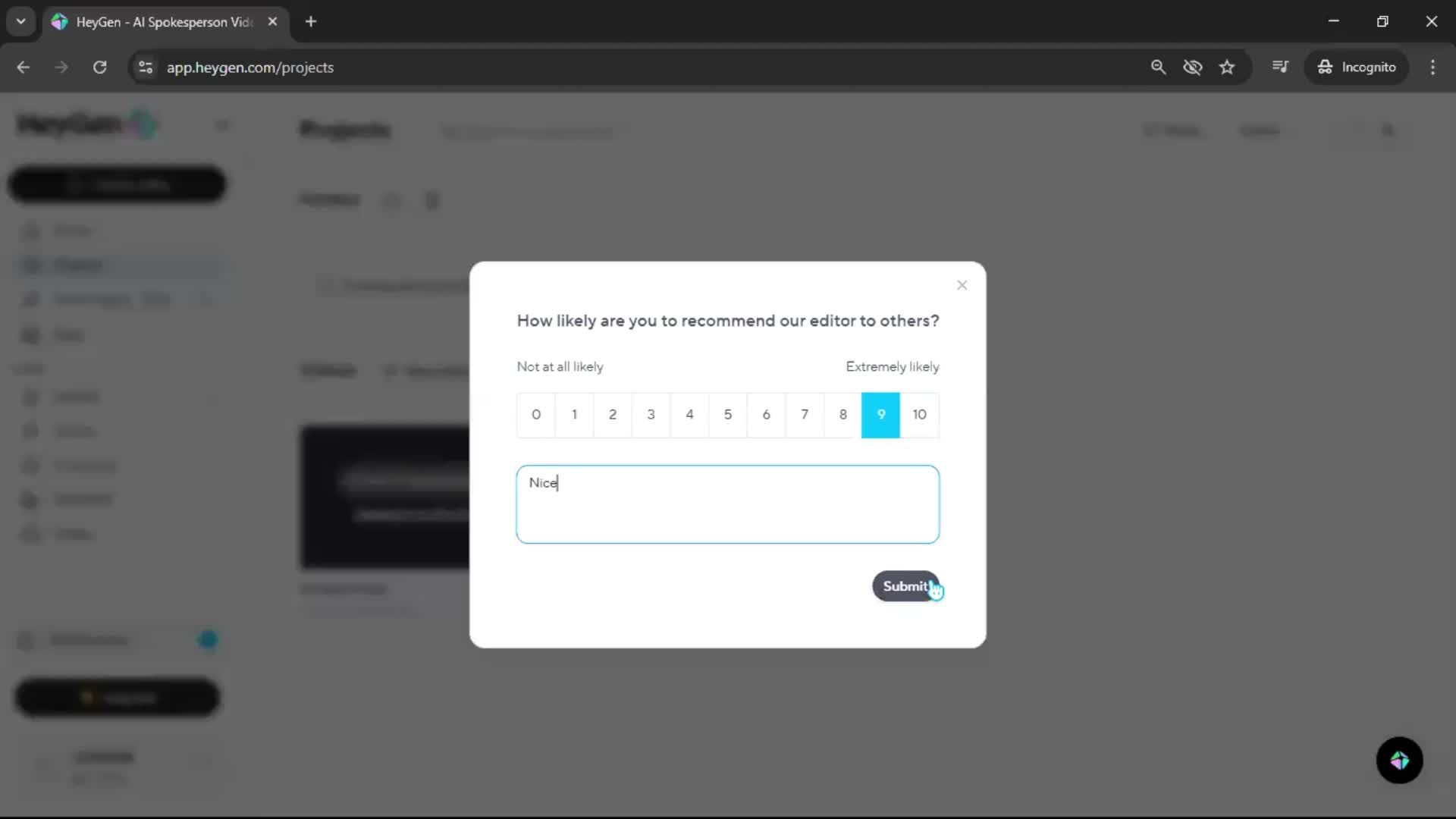 Creating an avatar screenshot