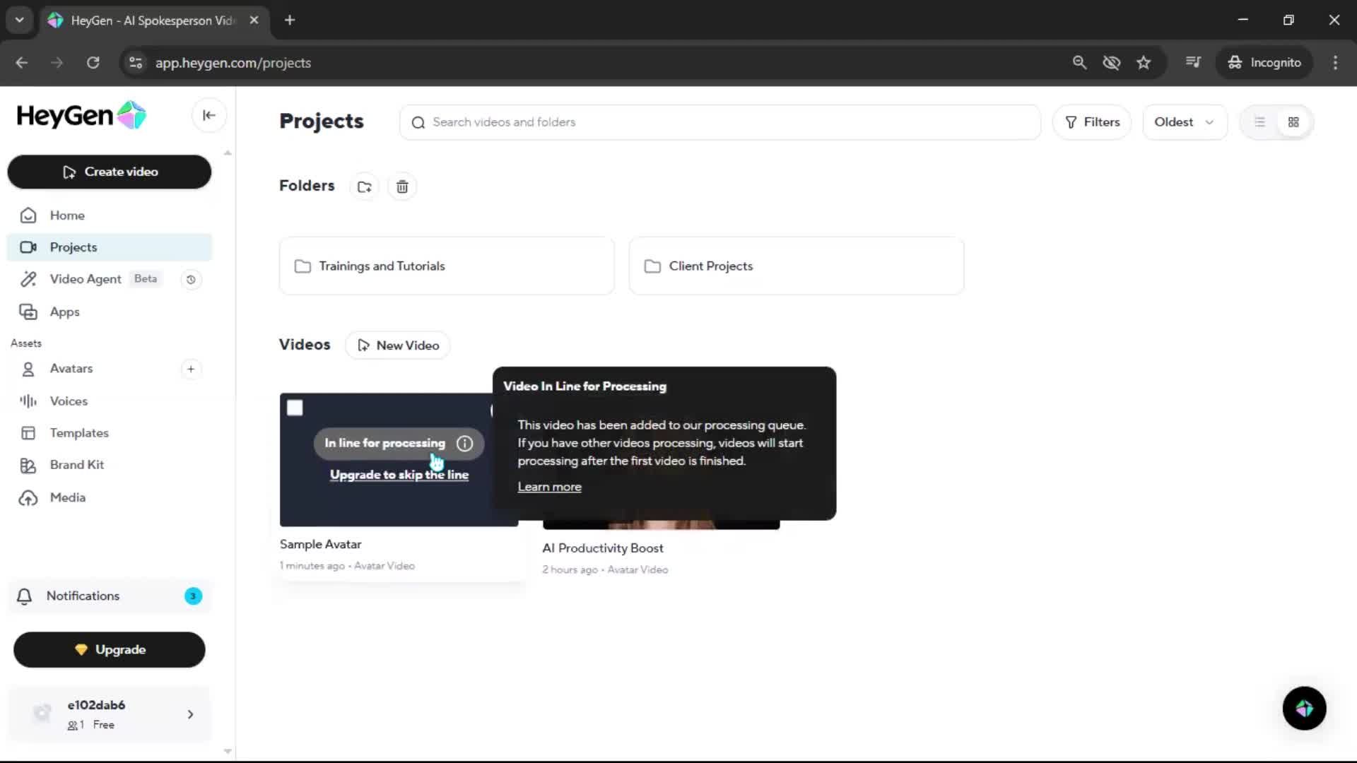 Creating an avatar screenshot