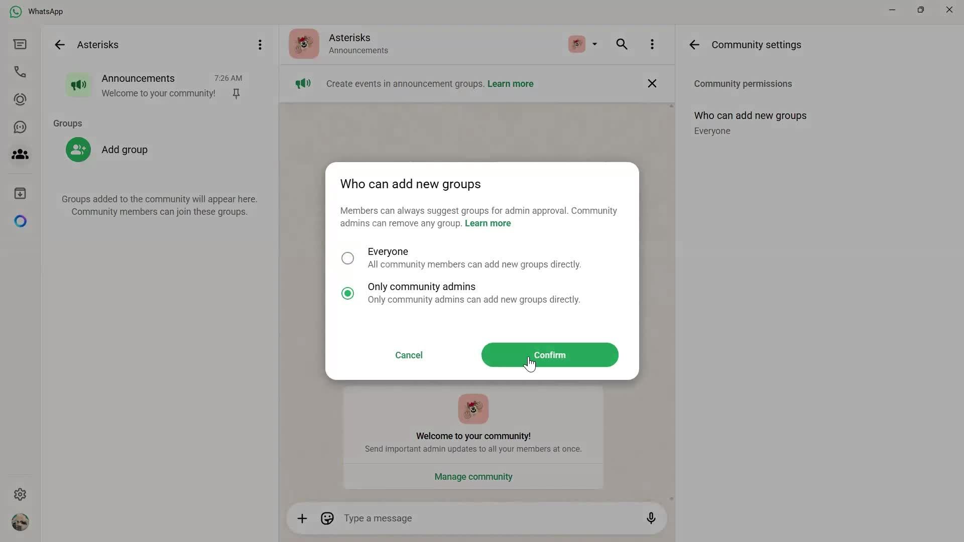 Creating a community screenshot