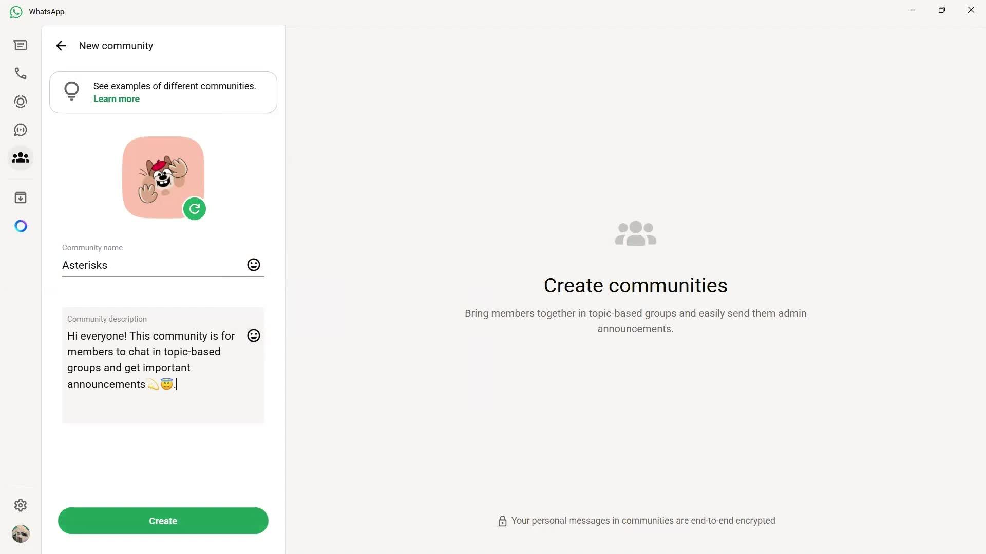 Creating a community screenshot