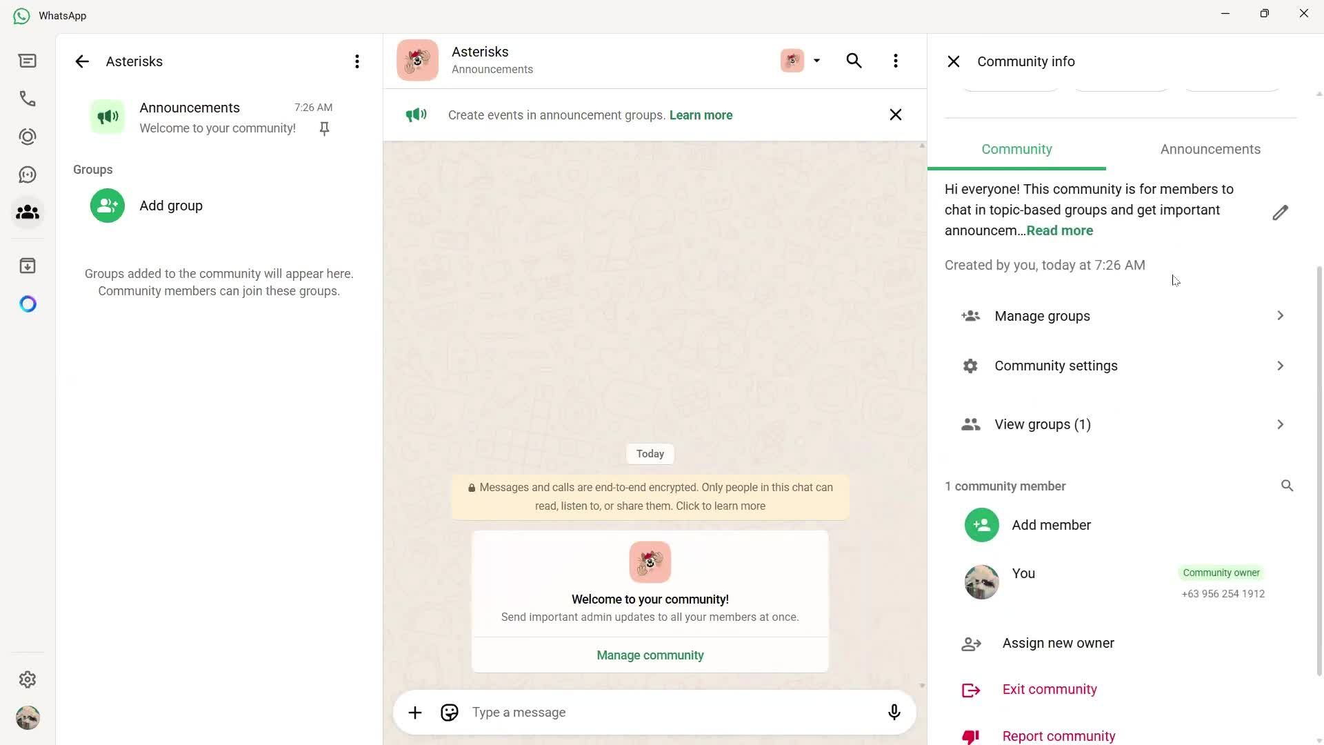 Creating a community screenshot