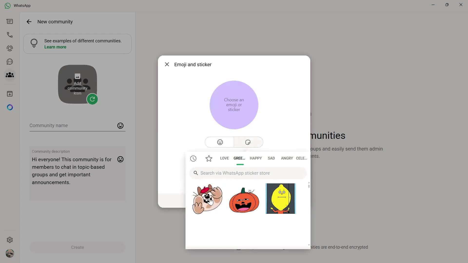 Creating a community screenshot