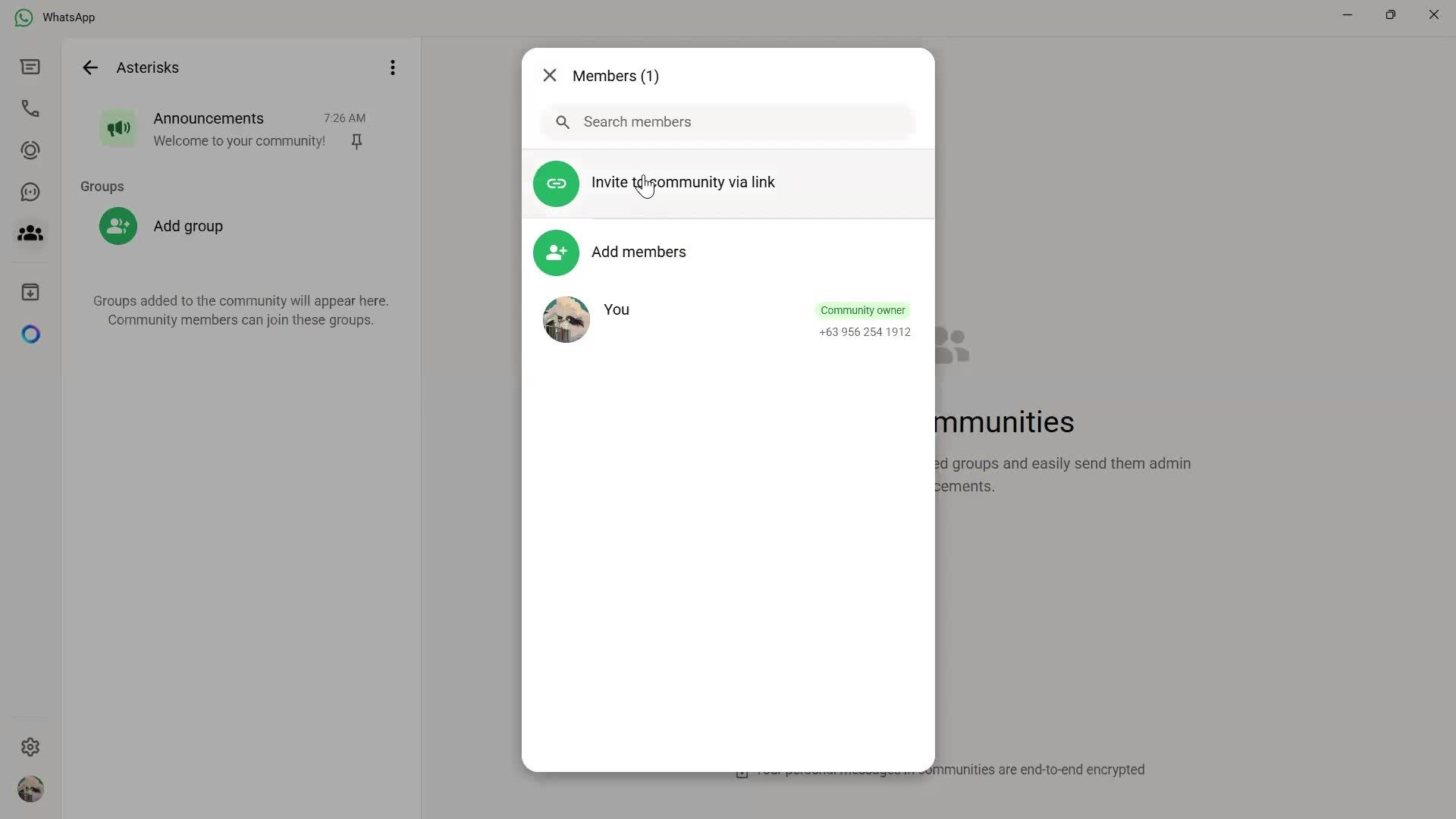 Creating a community screenshot