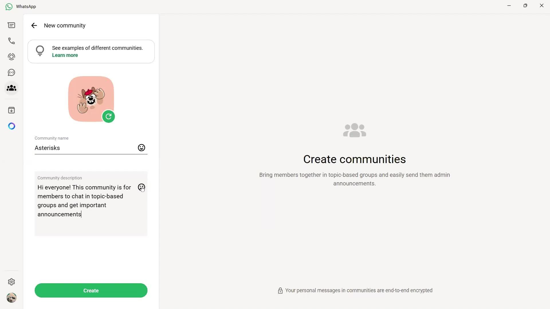 Creating a community screenshot