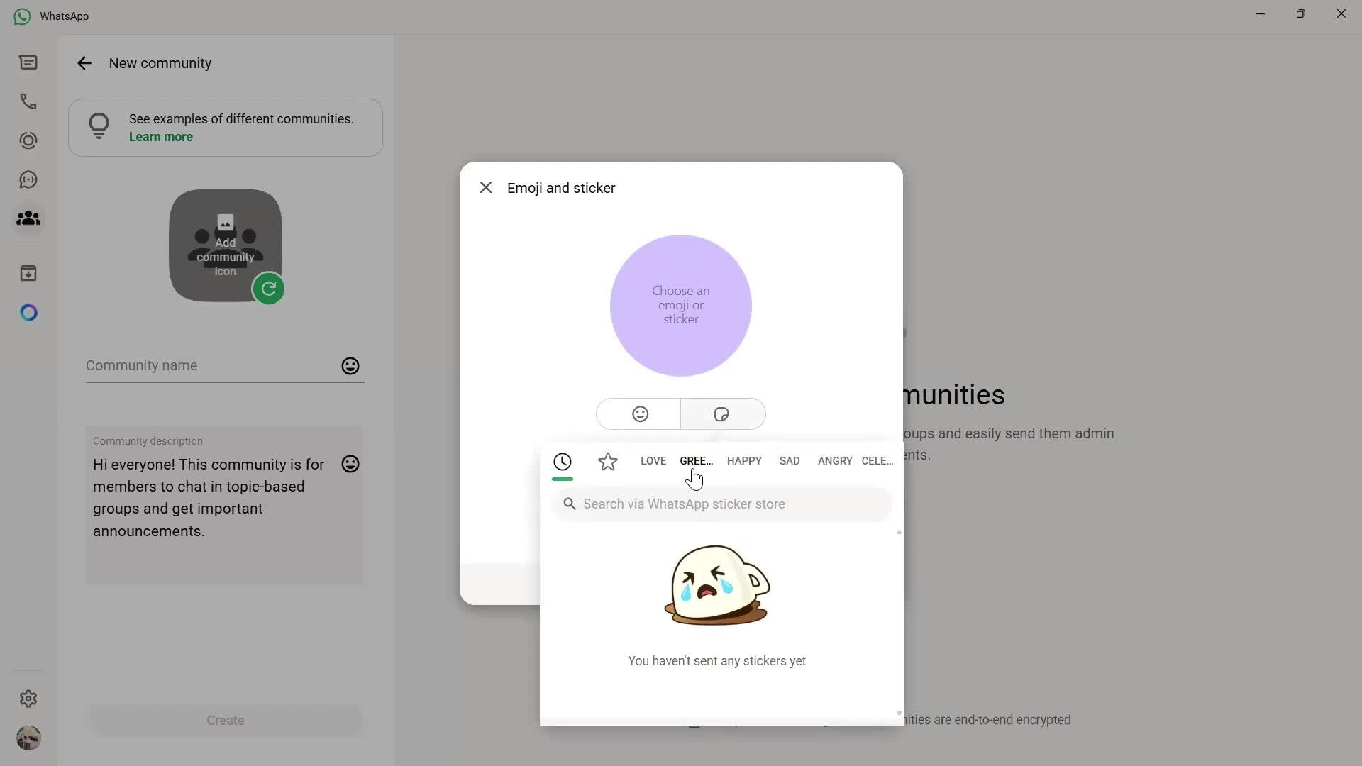 Creating a community screenshot