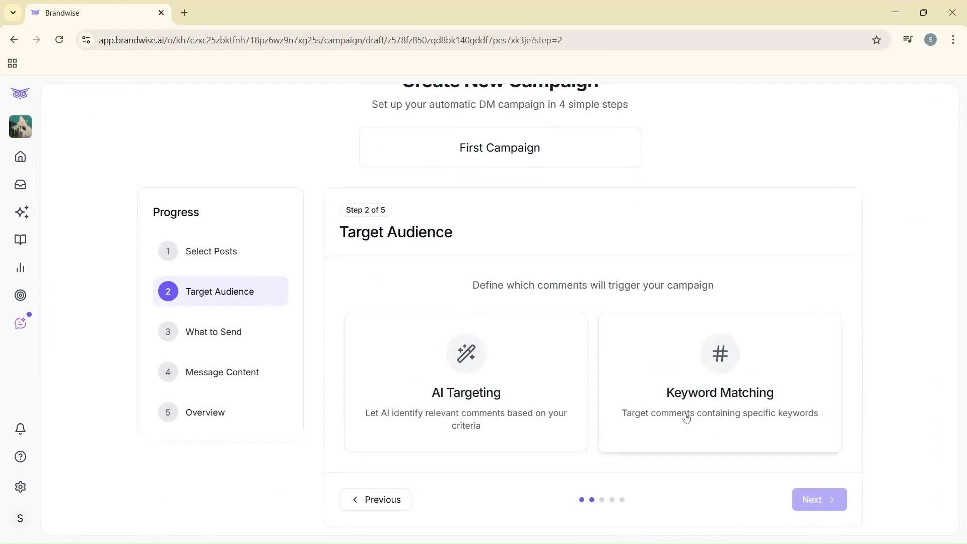 Creating a campaign screenshot