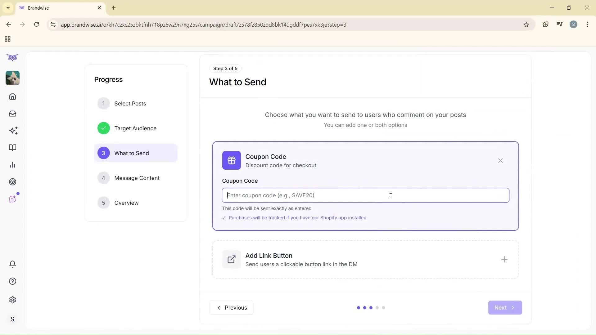 Creating a campaign screenshot