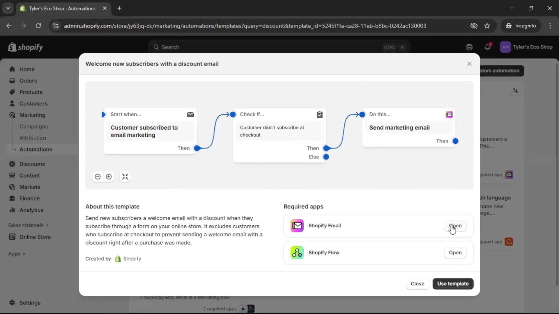 Creating an email campaign screenshot