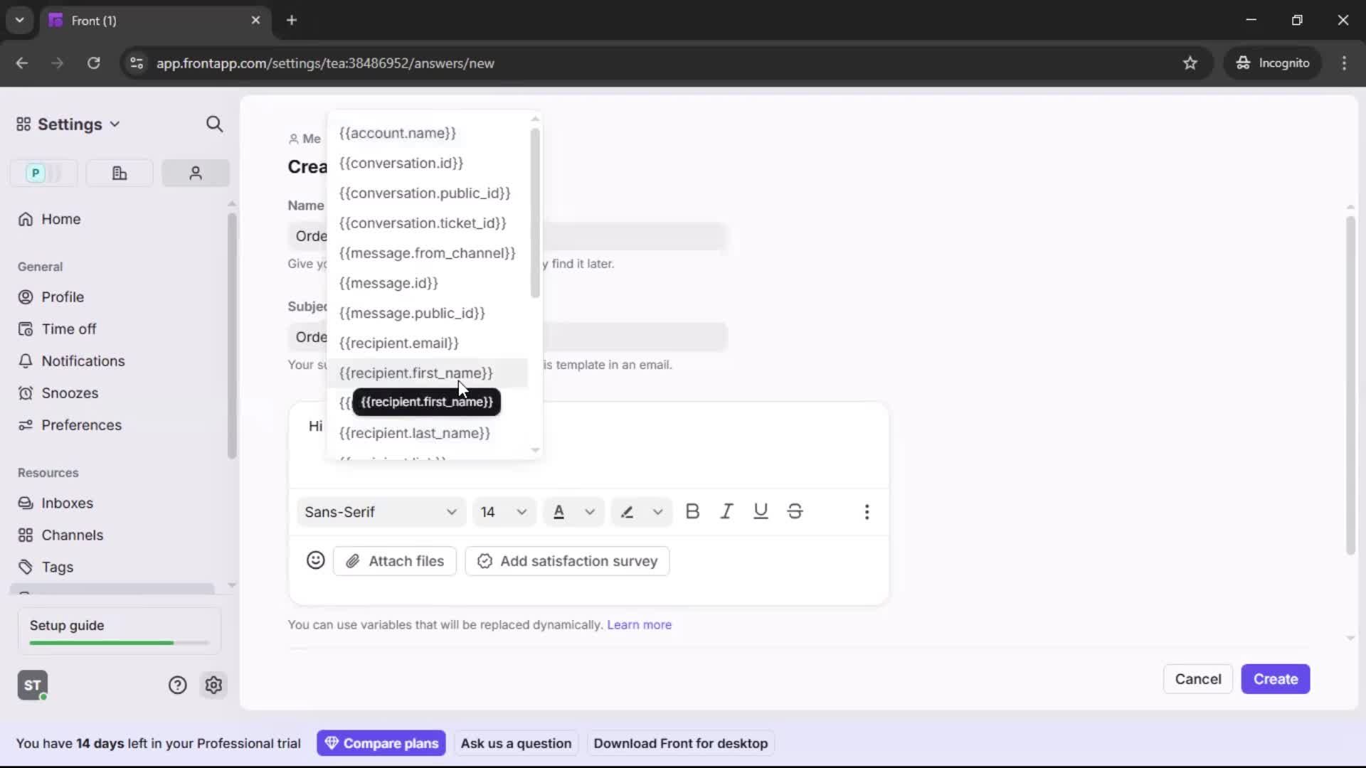 Creating a template screenshot