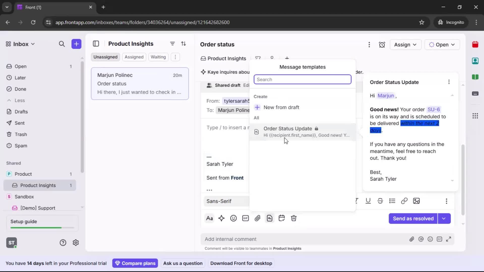 Creating a template screenshot