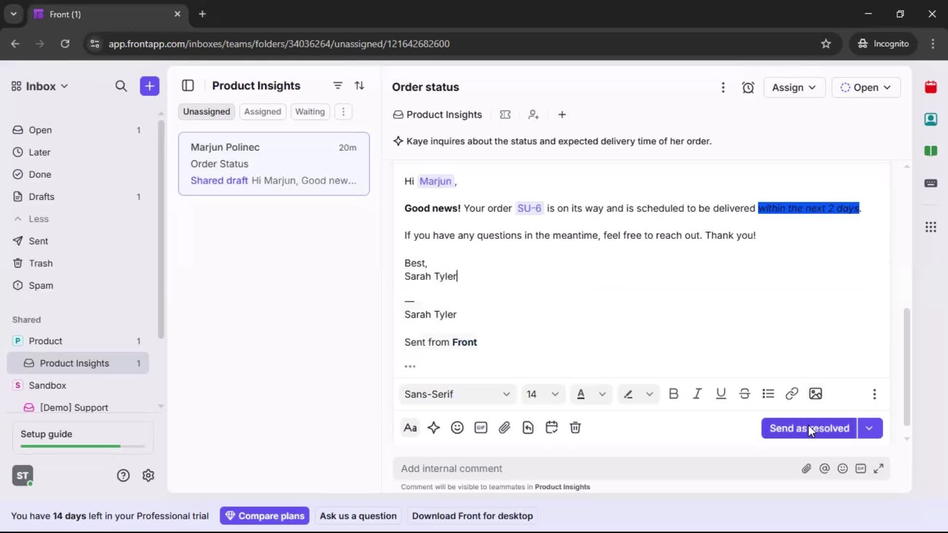 Creating a template screenshot