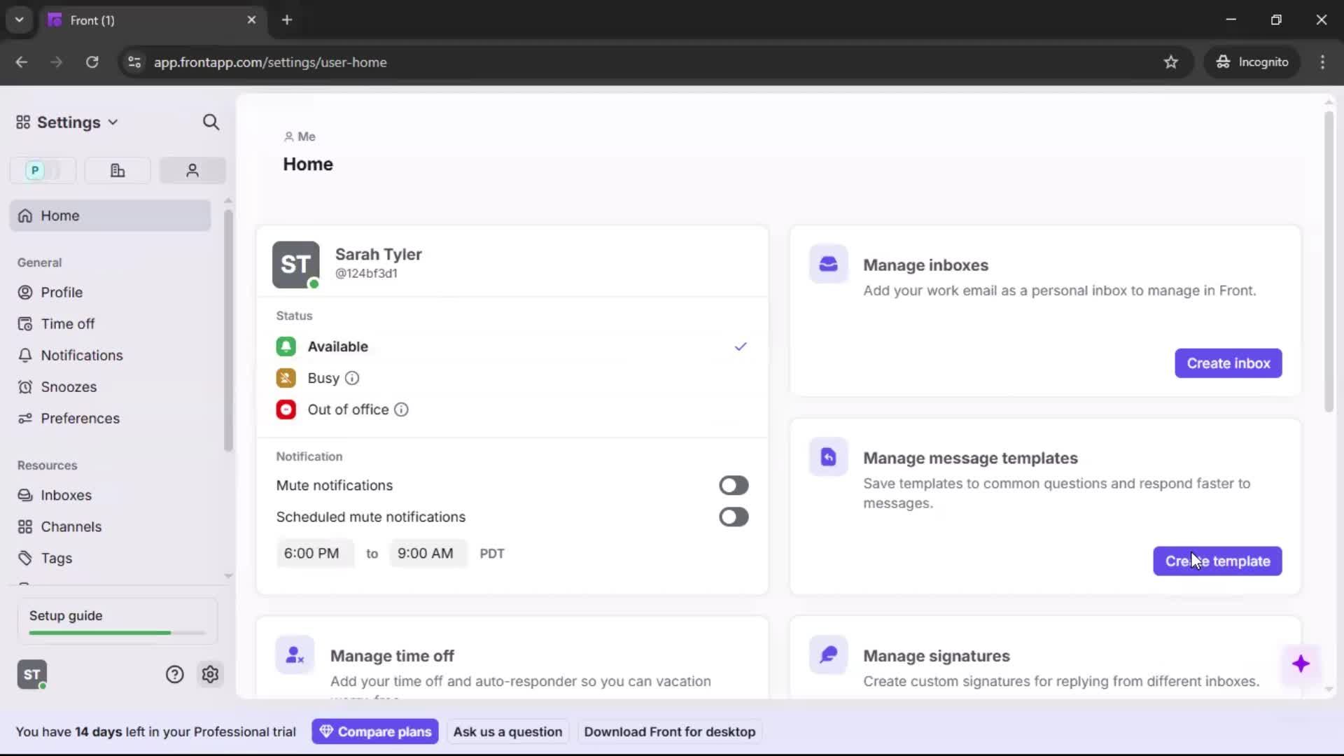 Creating a template screenshot
