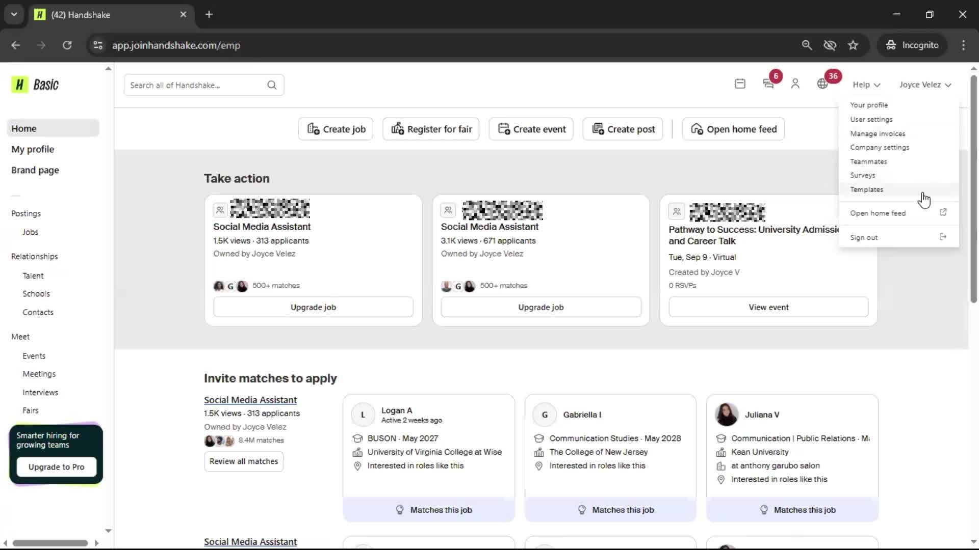 Creating email template on Handshake video thumbnail